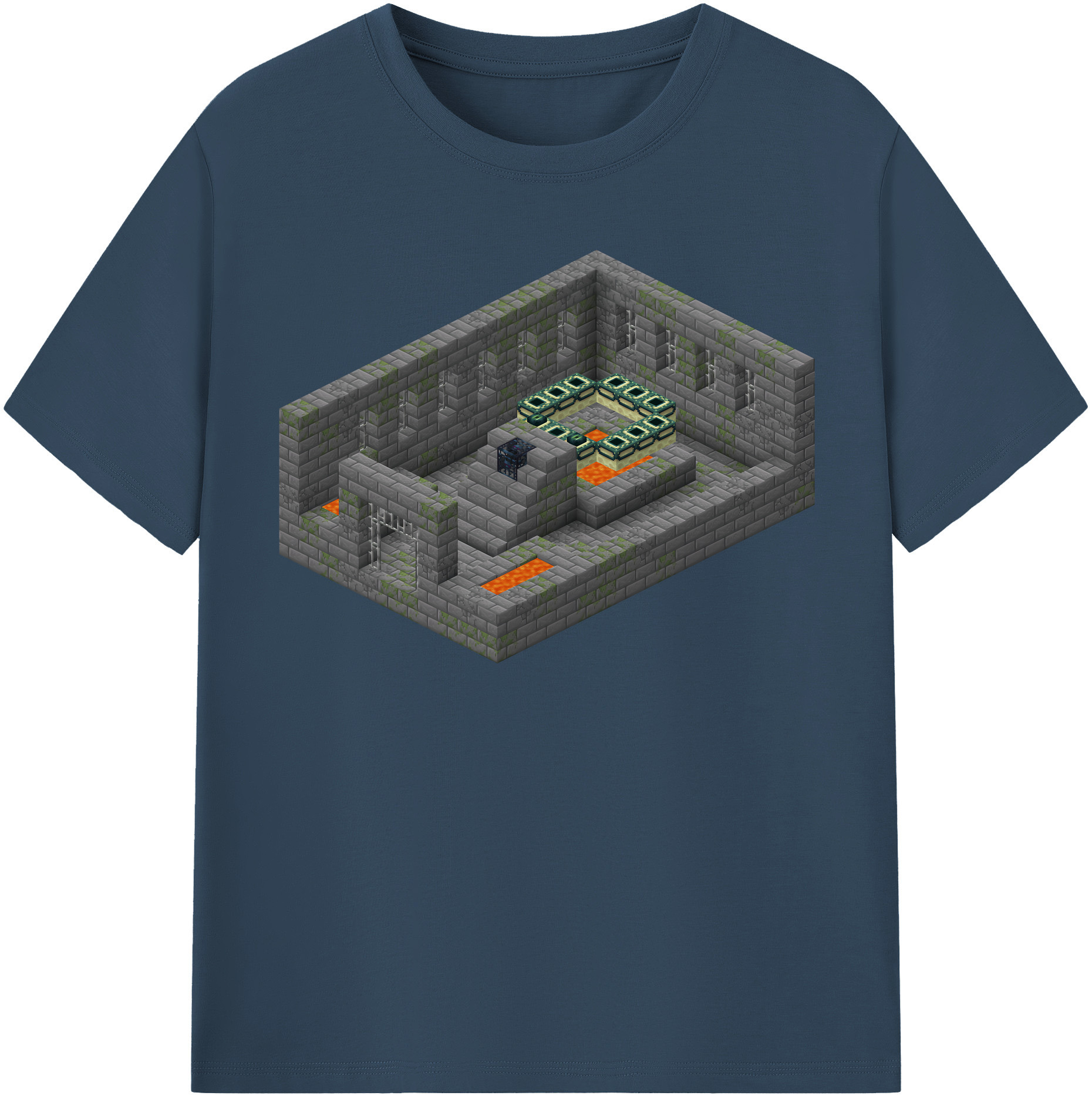 （画像用） マインクラフト ブロックの世界 Minecraft MC Block world レディースカジュアルプリントTシャツ（綿100％）