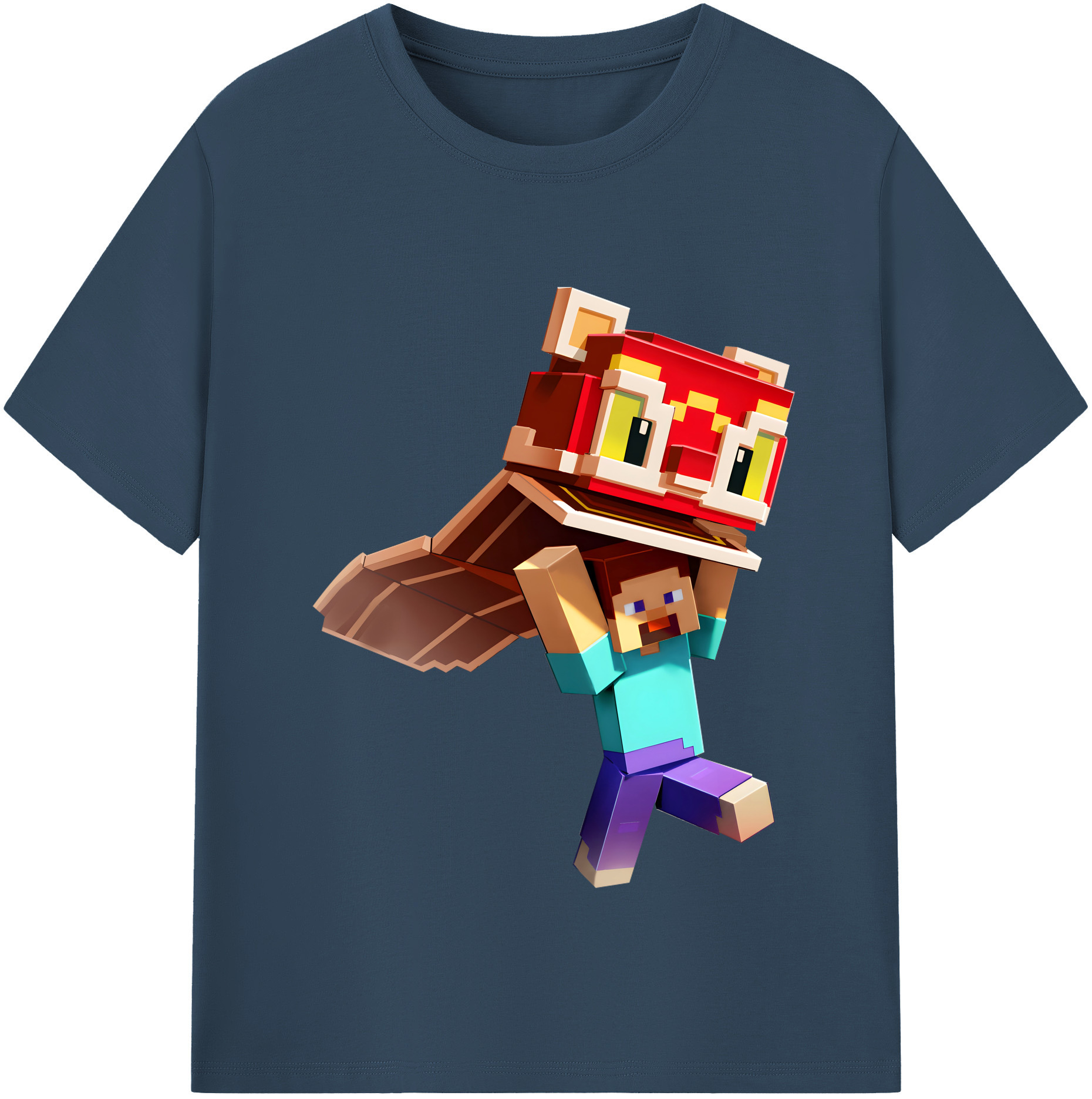 （画像用） マインクラフト ブロックの世界 Minecraft MC Block world レディースカジュアルプリントTシャツ（綿100％）
