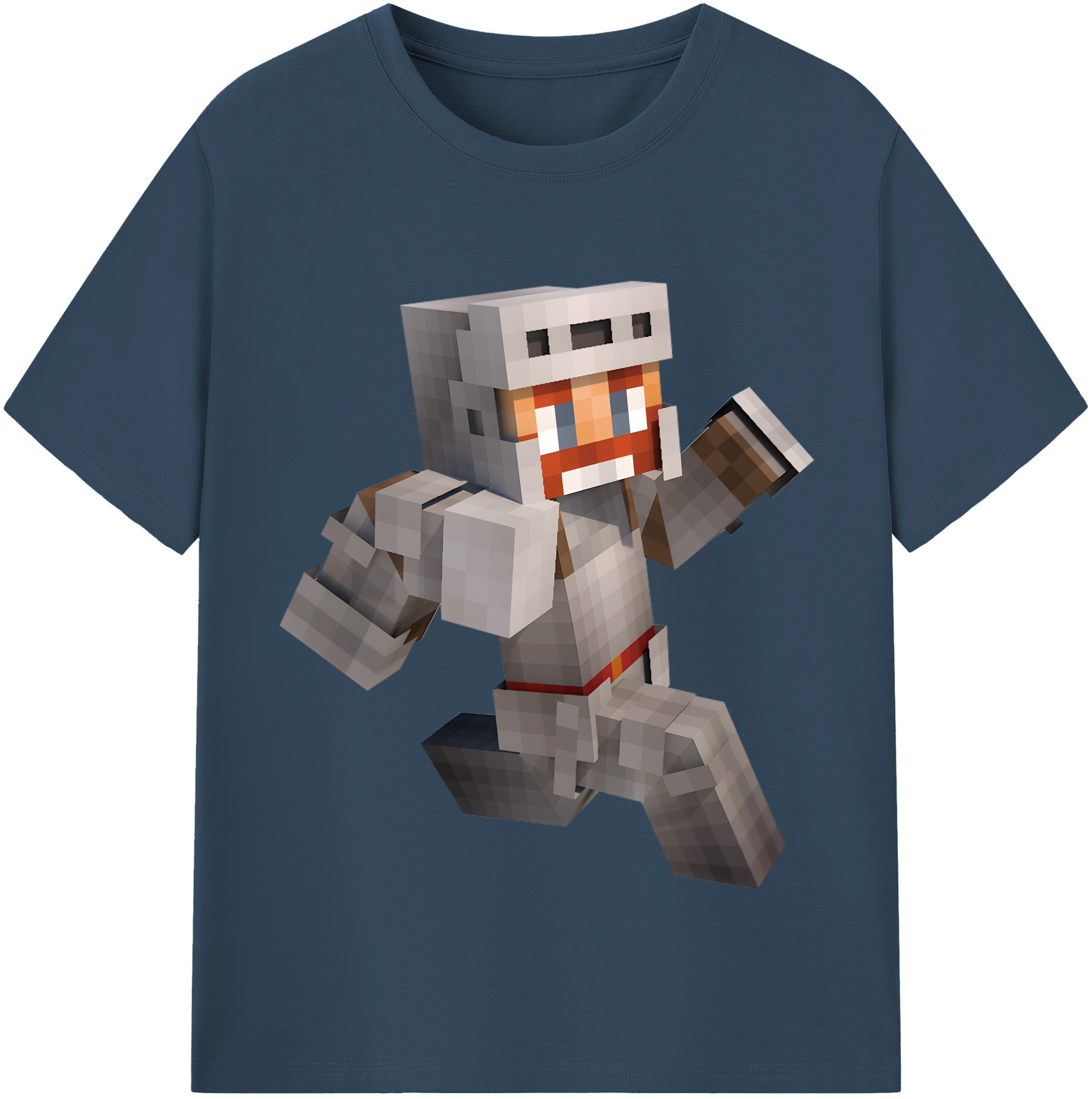 （画像用） マインクラフト ブロックの世界 Minecraft MC Block world レディースカジュアルプリントTシャツ（綿100％）