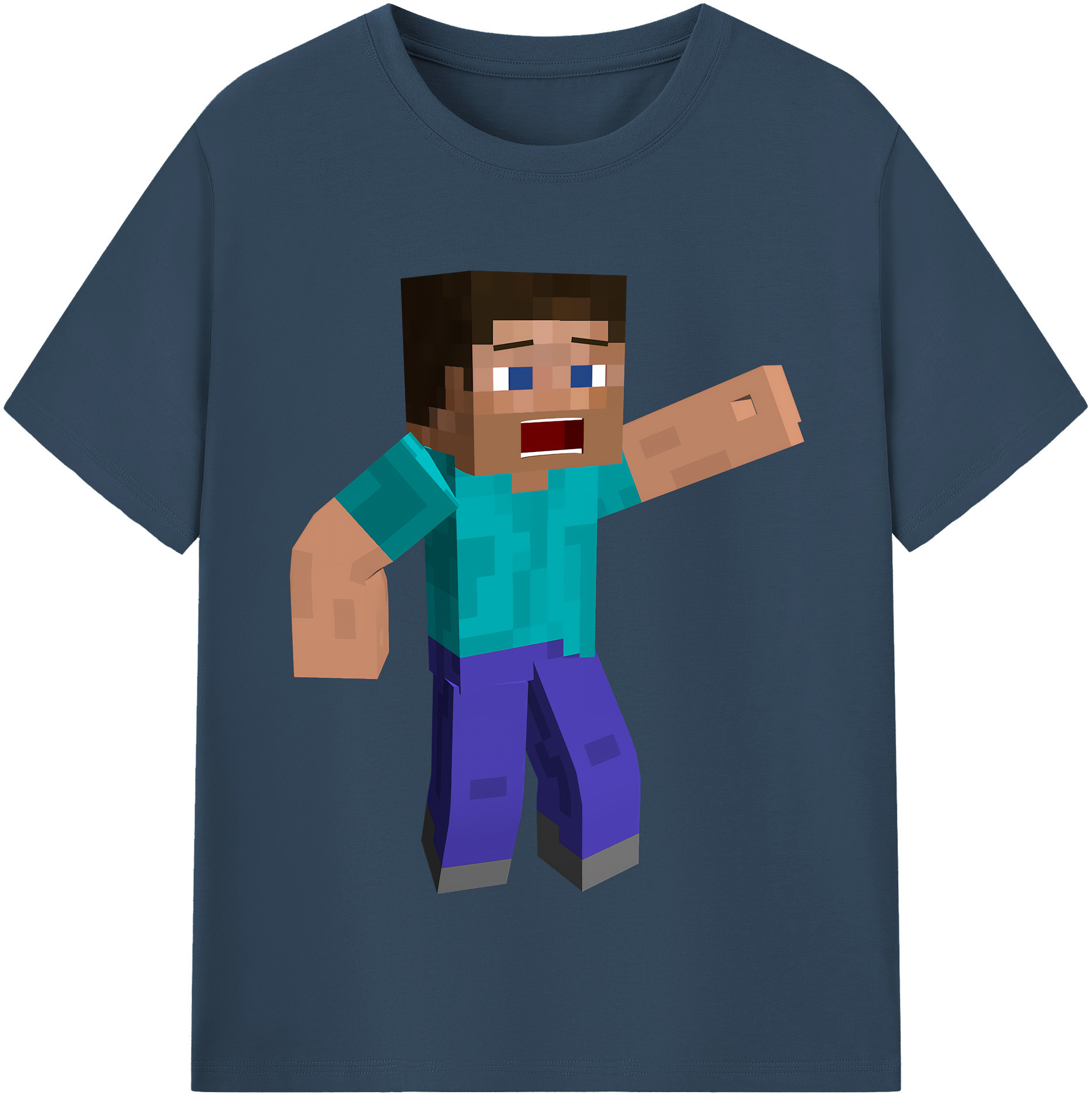 （画像用） マインクラフト ブロックの世界 Minecraft MC Block world レディースカジュアルプリントTシャツ（綿100％）