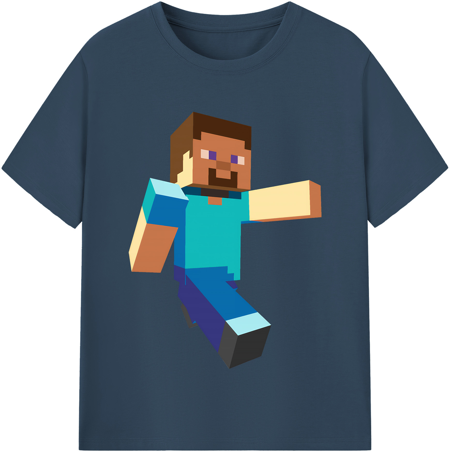 （画像用） マインクラフト ブロックの世界 Minecraft MC Block world レディースカジュアルプリントTシャツ（綿100％）