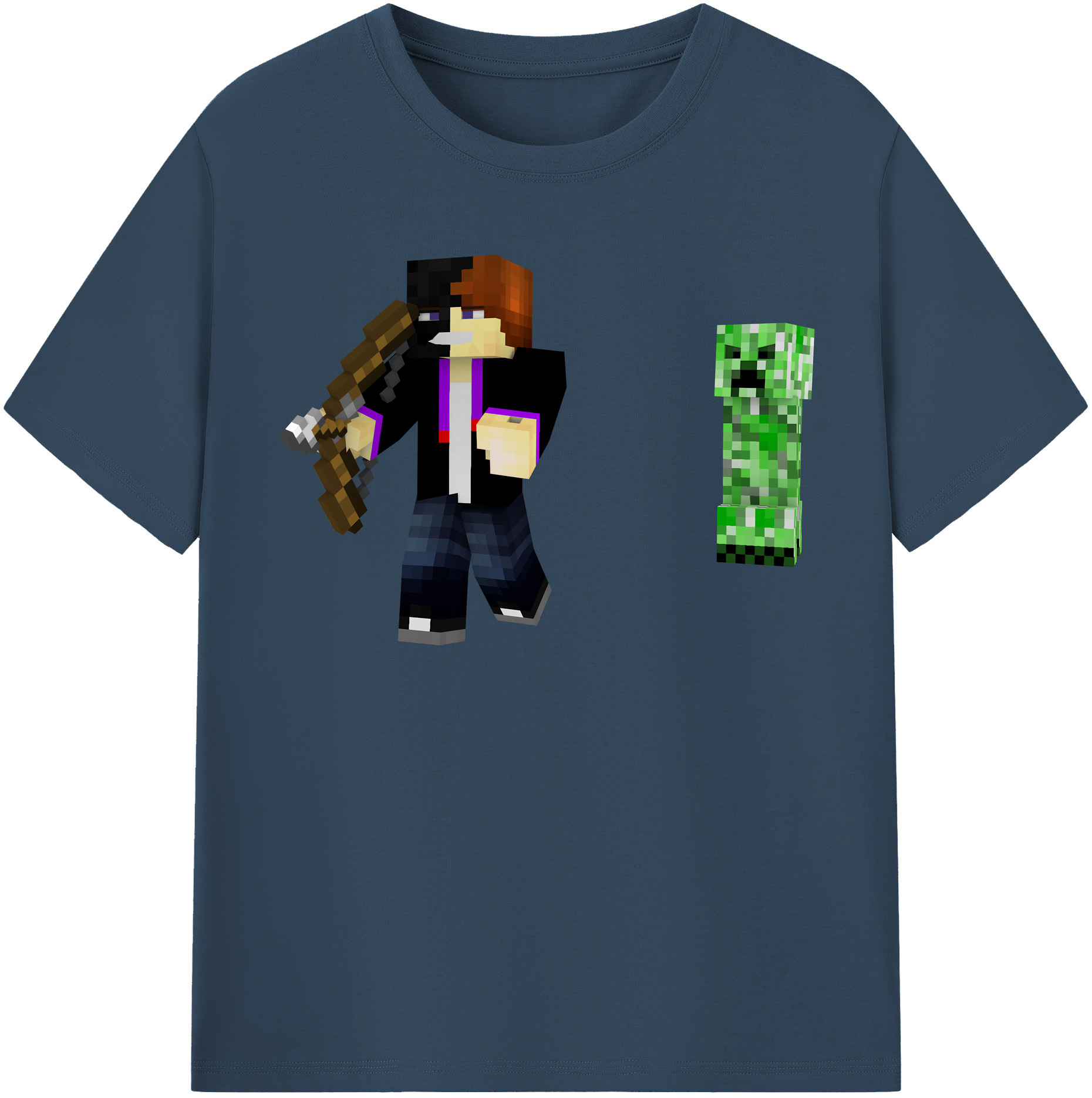 （画像用） マインクラフト ブロックの世界 Minecraft MC Block world レディースカジュアルプリントTシャツ（綿100％）