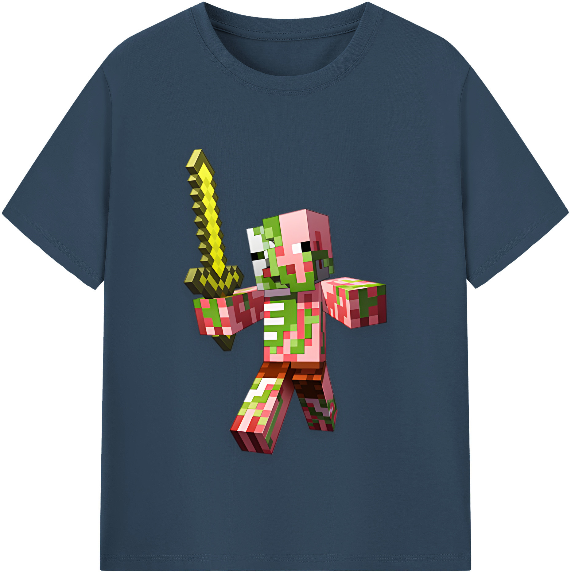 （画像用） マインクラフト ブロックの世界 Minecraft MC Block world レディースカジュアルプリントTシャツ（綿100％）