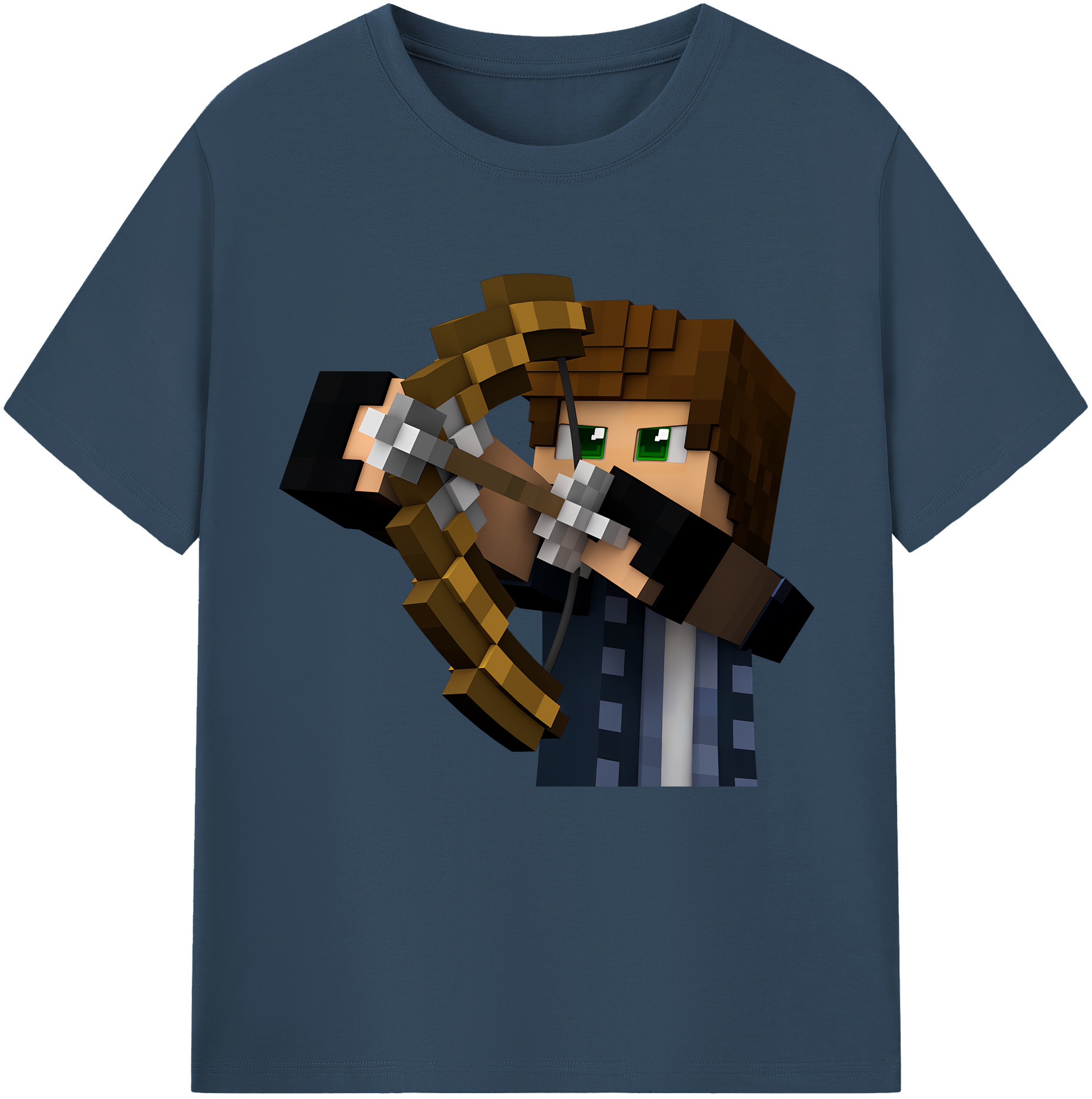 （画像用） マインクラフト ブロックの世界 Minecraft MC Block world レディースカジュアルプリントTシャツ（綿100％）