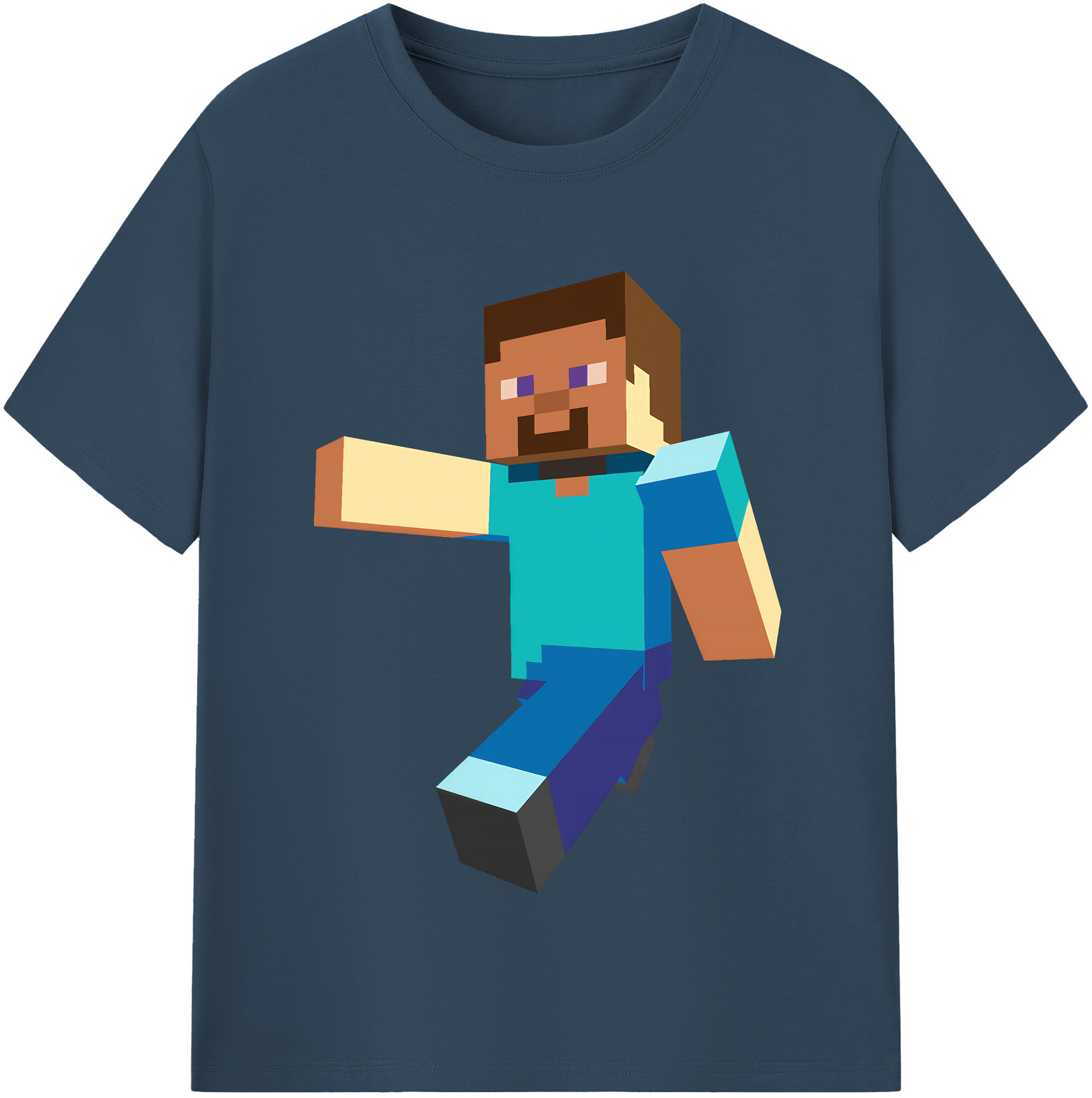（画像用） マインクラフト ブロックの世界 Minecraft MC Block world レディースカジュアルプリントTシャツ（綿100％）