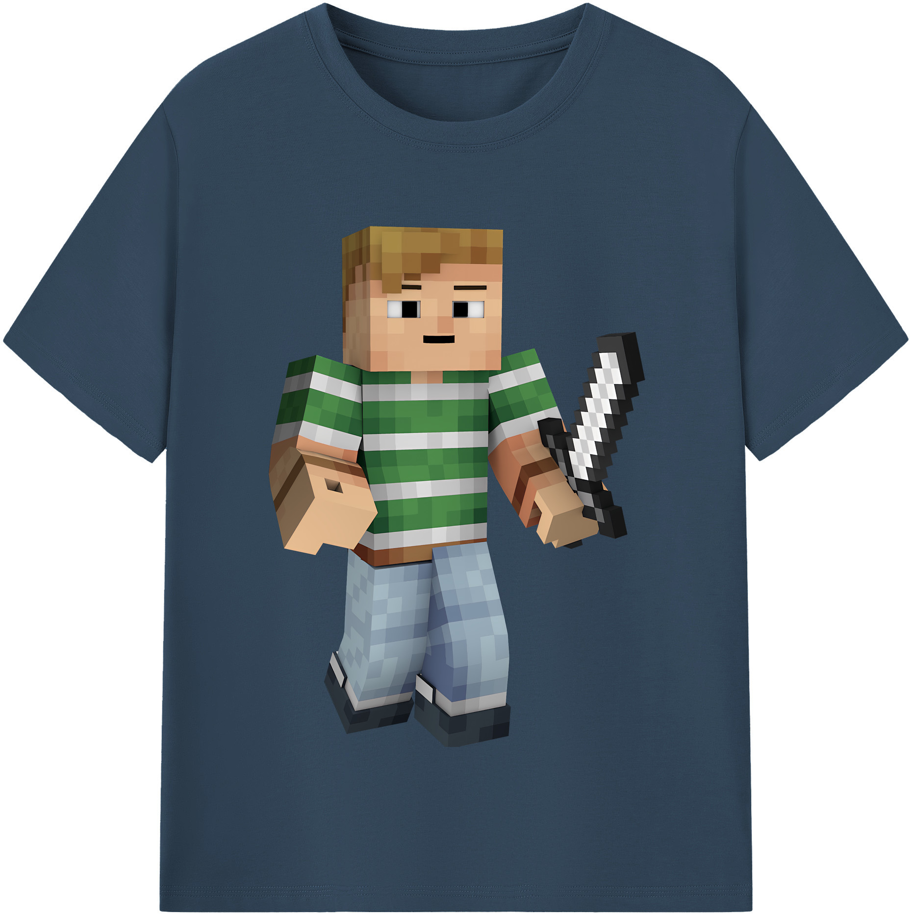 （画像用） マインクラフト ブロックの世界 Minecraft MC Block world レディースカジュアルプリントTシャツ（綿100％）