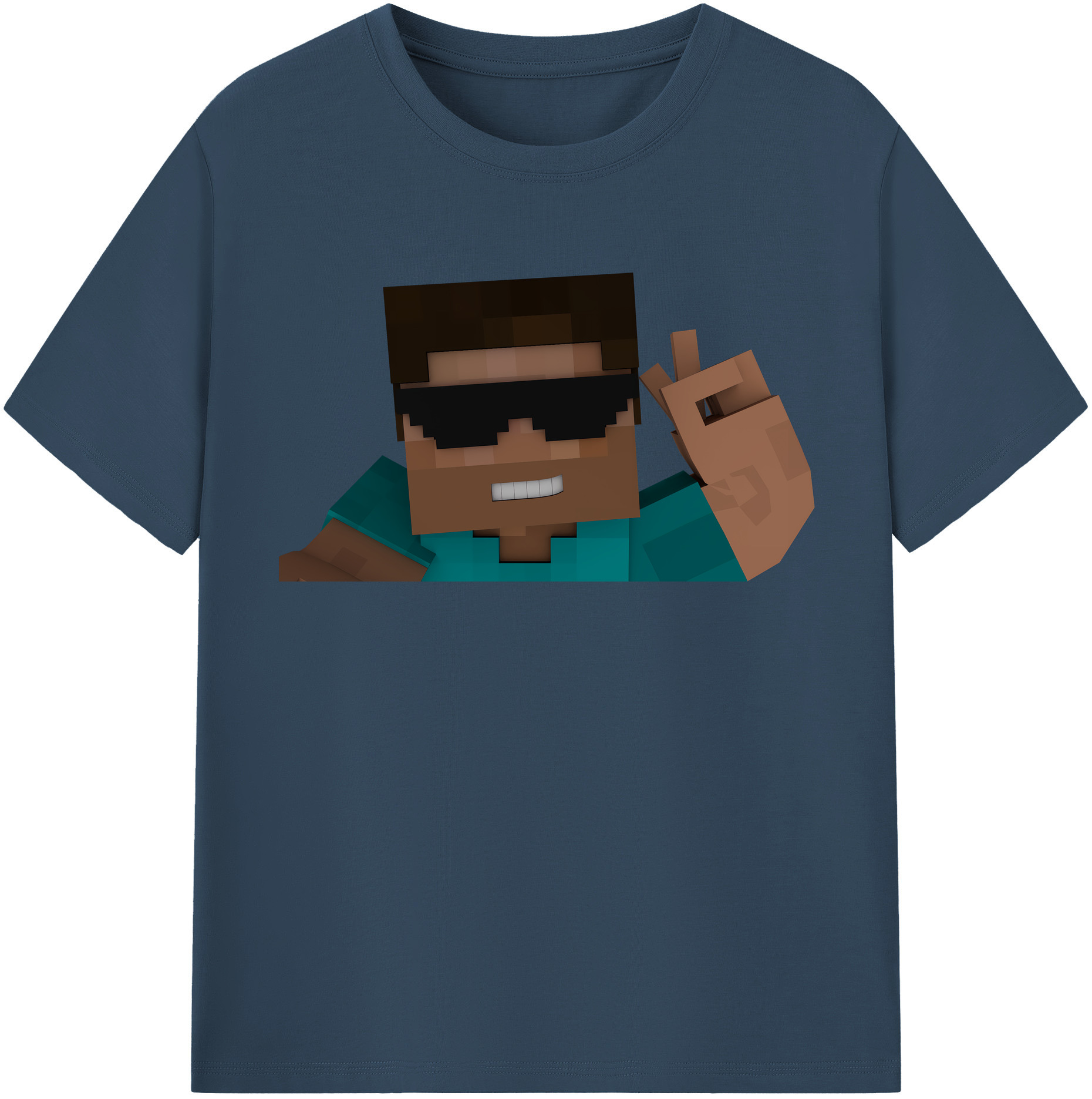 （画像用） マインクラフト ブロックの世界 Minecraft MC Block world レディースカジュアルプリントTシャツ（綿100％）