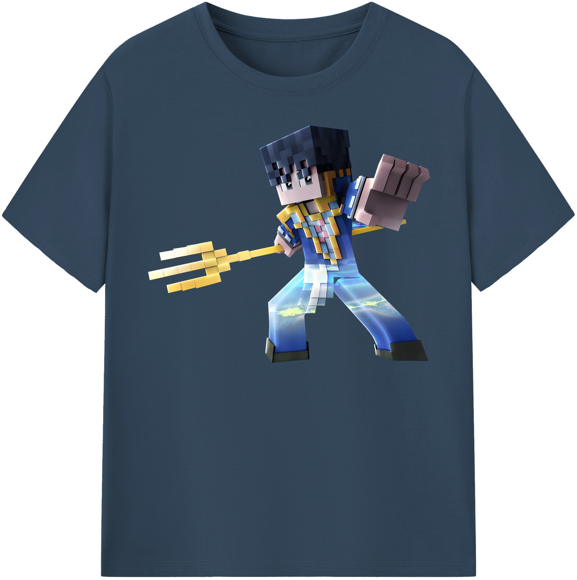 （画像用） マインクラフト ブロックの世界 Minecraft MC Block world レディースカジュアルプリントTシャツ（綿100％）