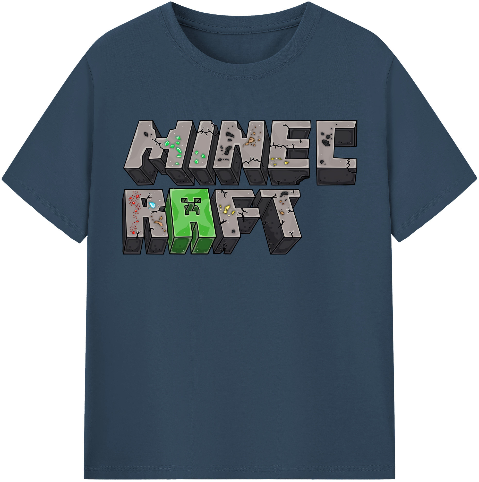 （画像用） マインクラフト ブロックの世界 Minecraft MC Block world レディースカジュアルプリントTシャツ（綿100％）