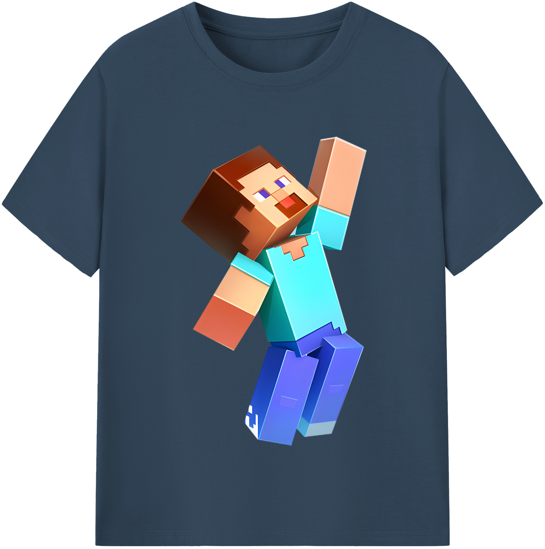 （画像用） マインクラフト ブロックの世界 Minecraft MC Block world レディースカジュアルプリントTシャツ（綿100％）