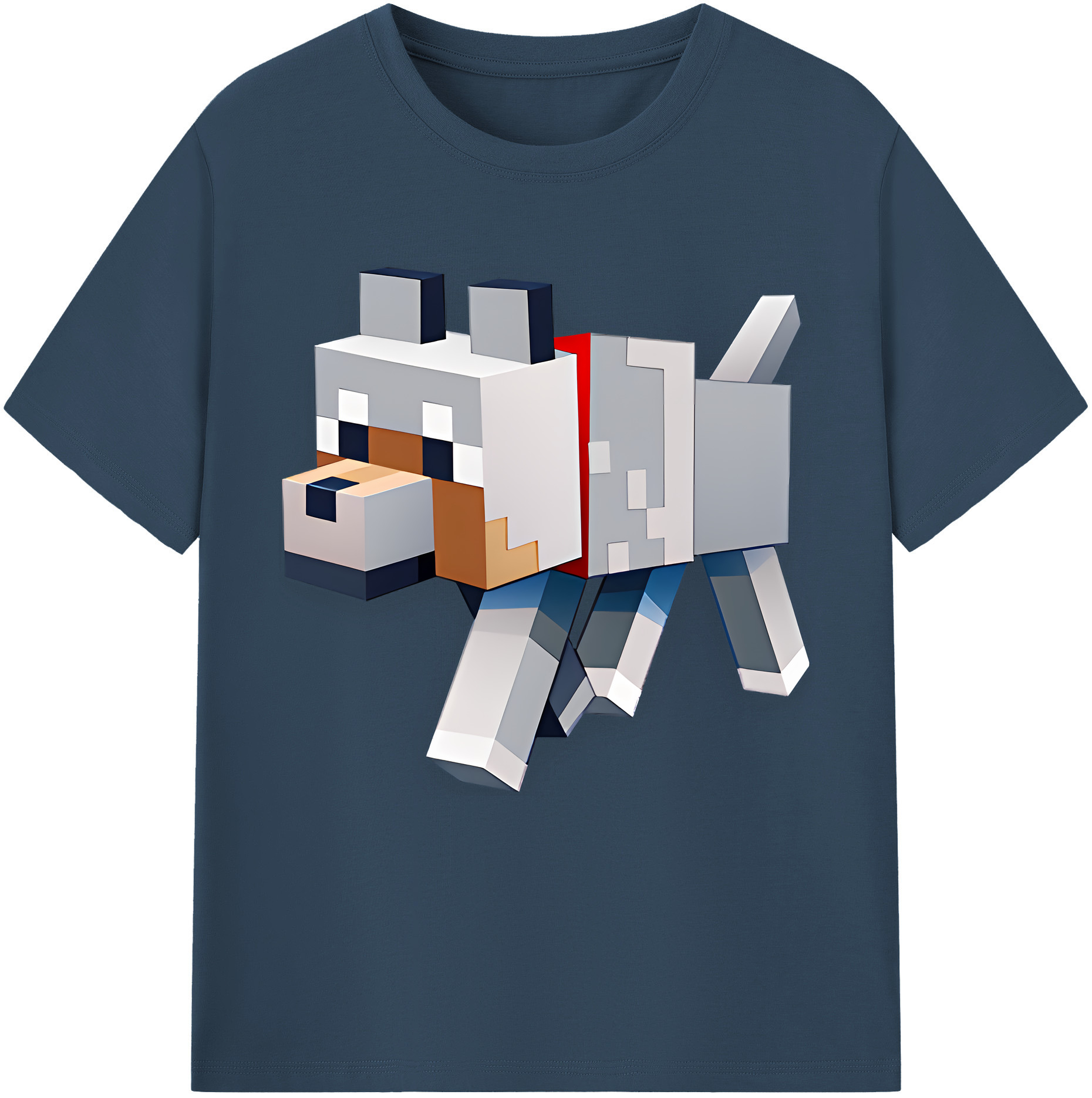 （画像用） マインクラフト ブロックの世界 Minecraft MC Block world レディースカジュアルプリントTシャツ（綿100％）