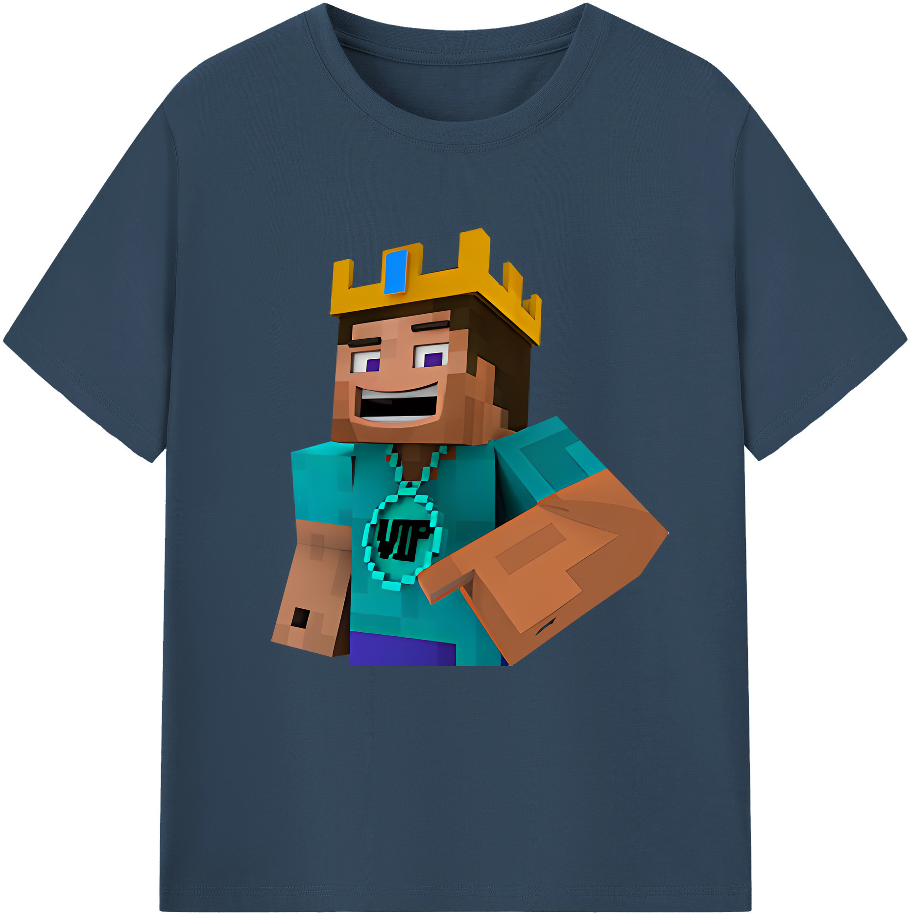 （画像用） マインクラフト ブロックの世界 Minecraft MC Block world レディースカジュアルプリントTシャツ（綿100％）