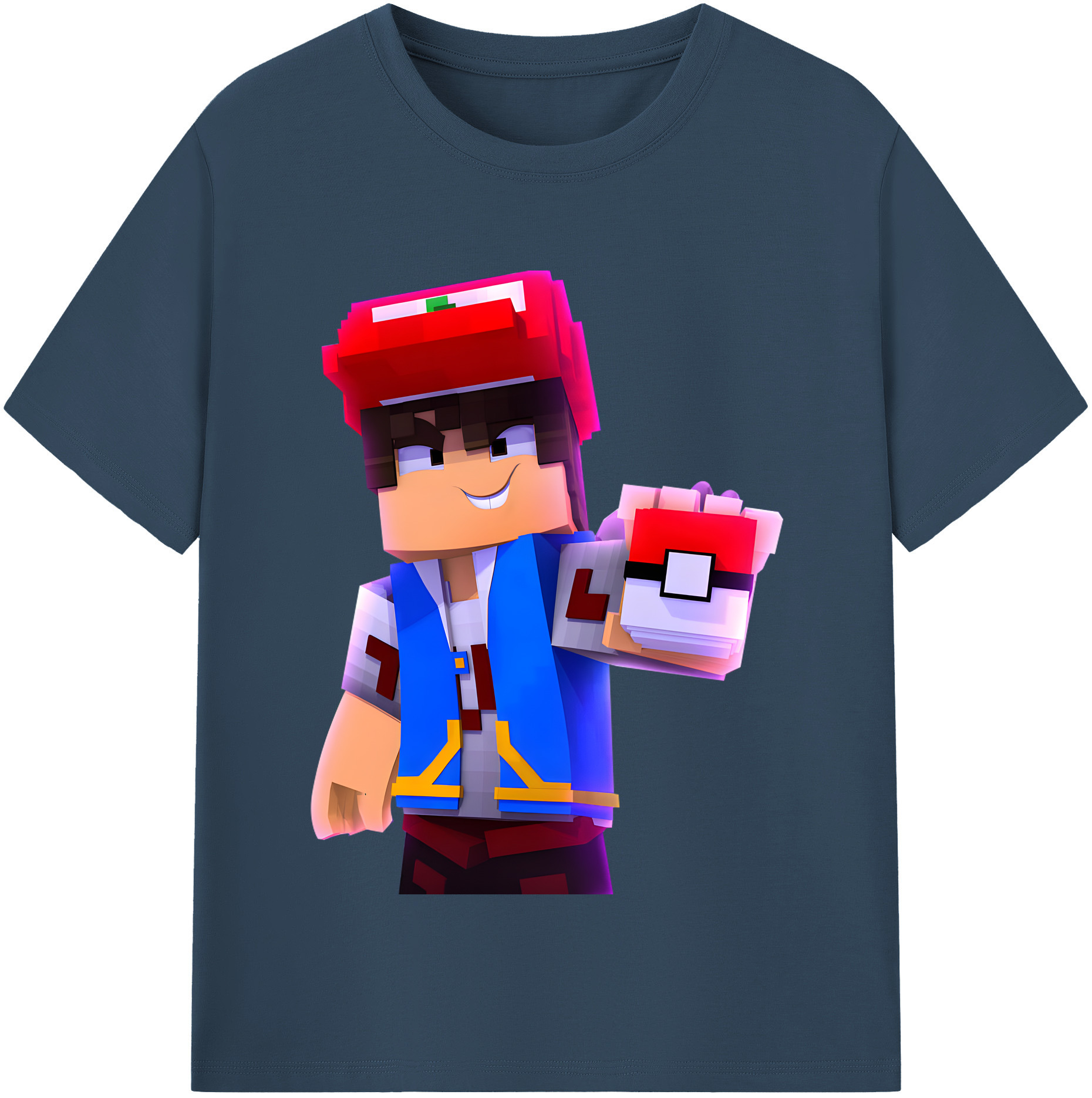 （画像用） マインクラフト ブロックの世界 Minecraft MC Block world レディースカジュアルプリントTシャツ（綿100％）