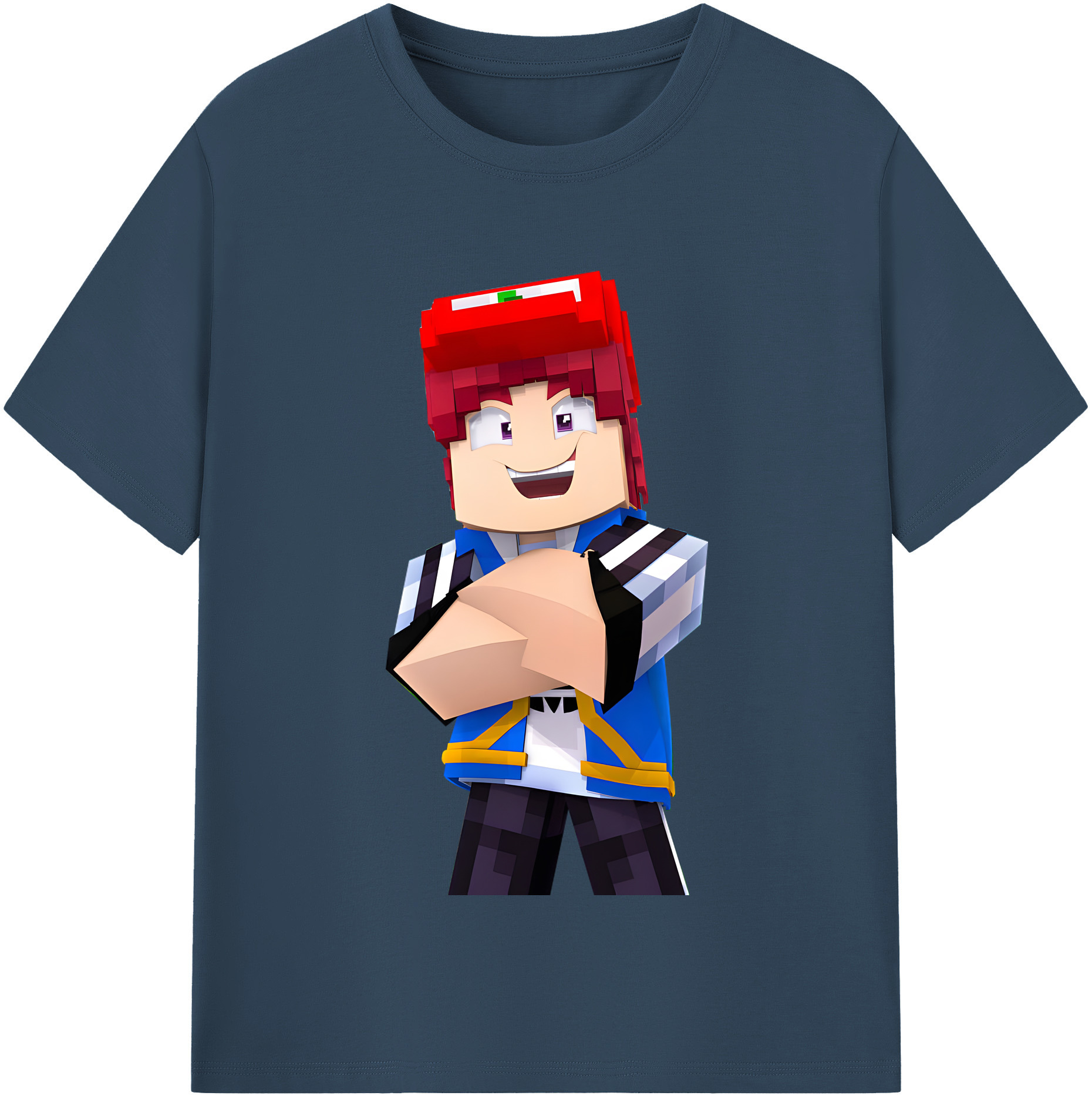 （画像用） マインクラフト ブロックの世界 Minecraft MC Block world レディースカジュアルプリントTシャツ（綿100％）