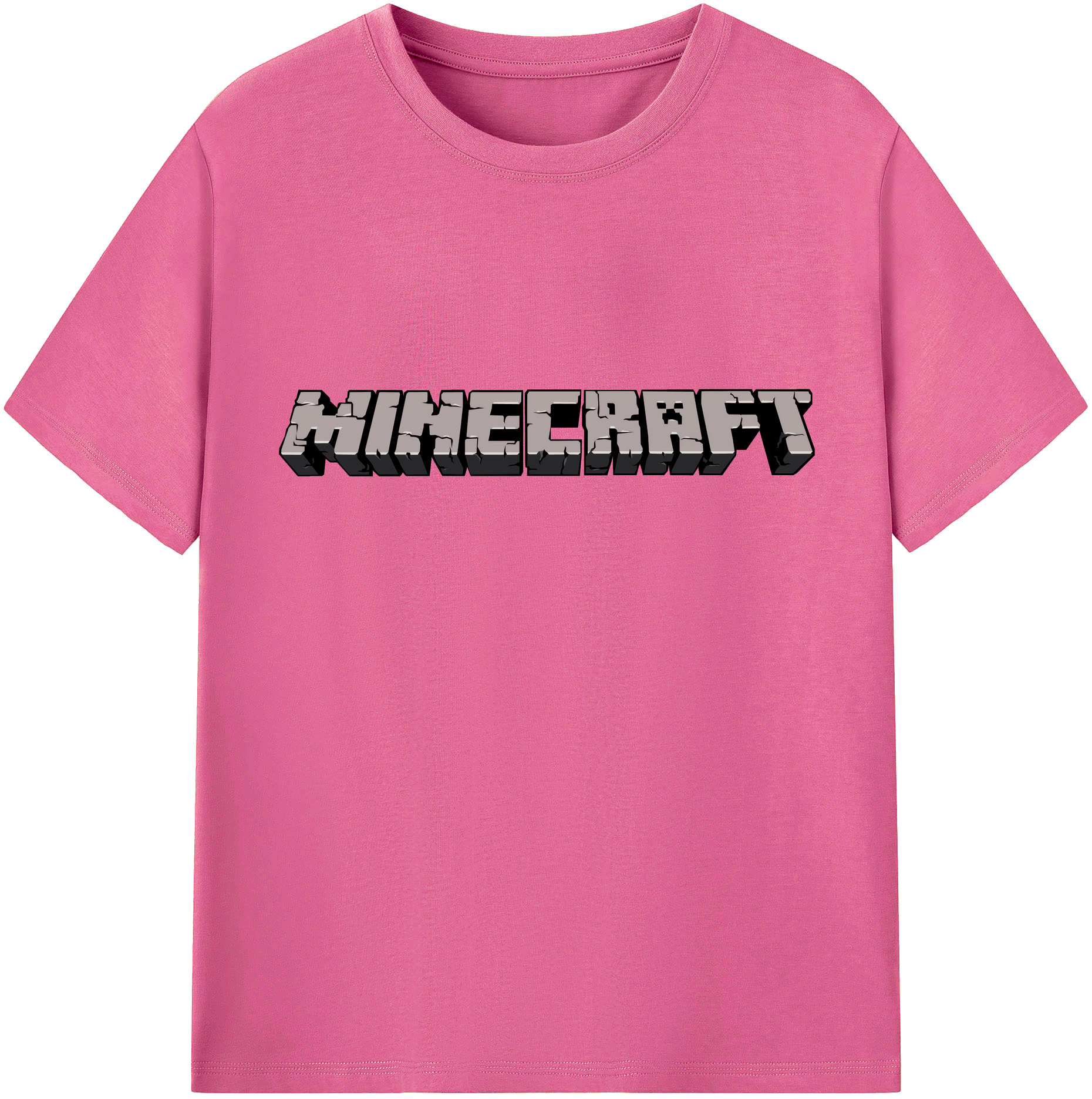 （画像用） マインクラフト ブロックの世界 Minecraft MC Block world レディースカジュアルプリントTシャツ（綿100％）