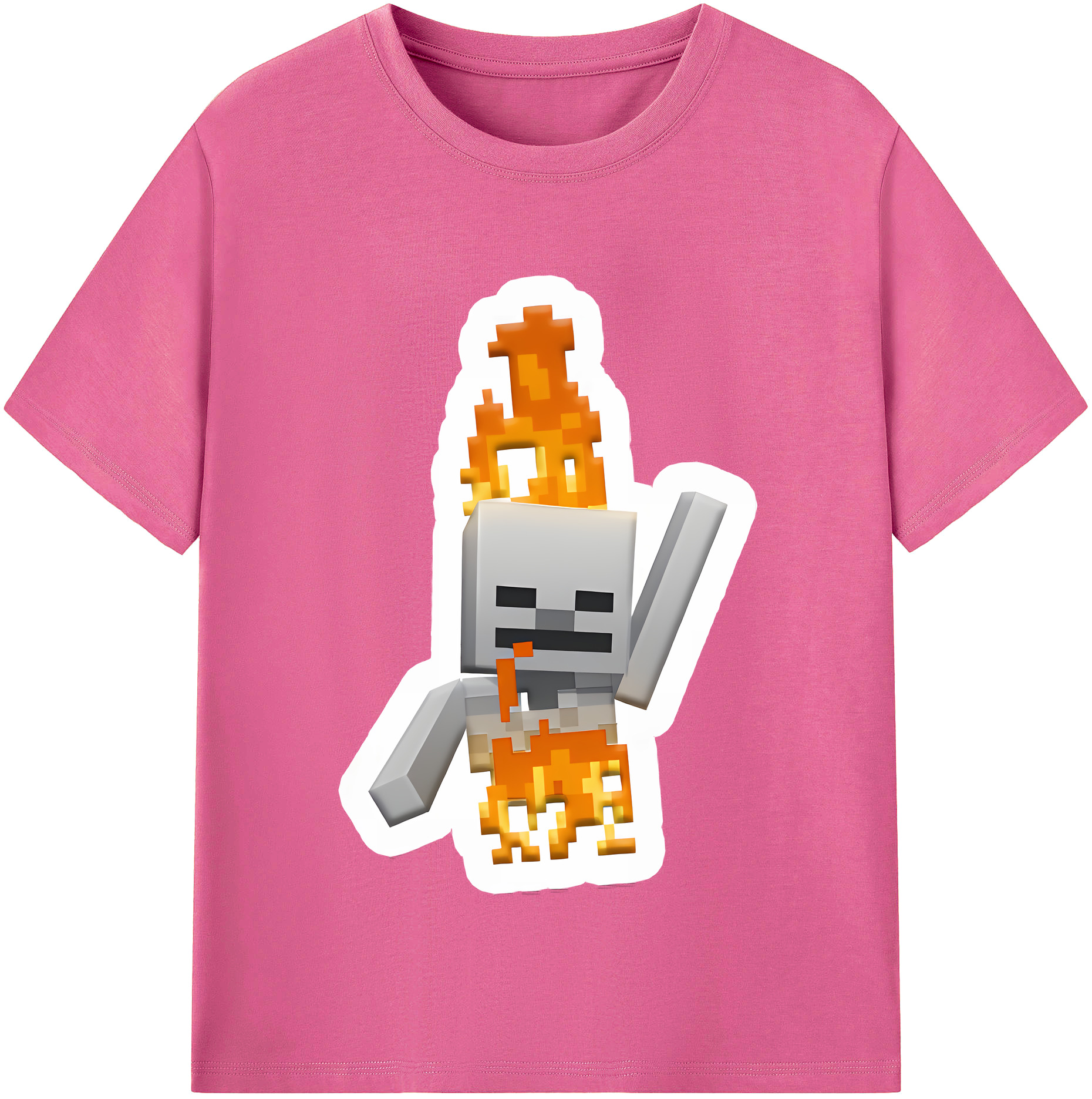 （画像用） マインクラフト ブロックの世界 Minecraft MC Block world レディースカジュアルプリントTシャツ（綿100％）