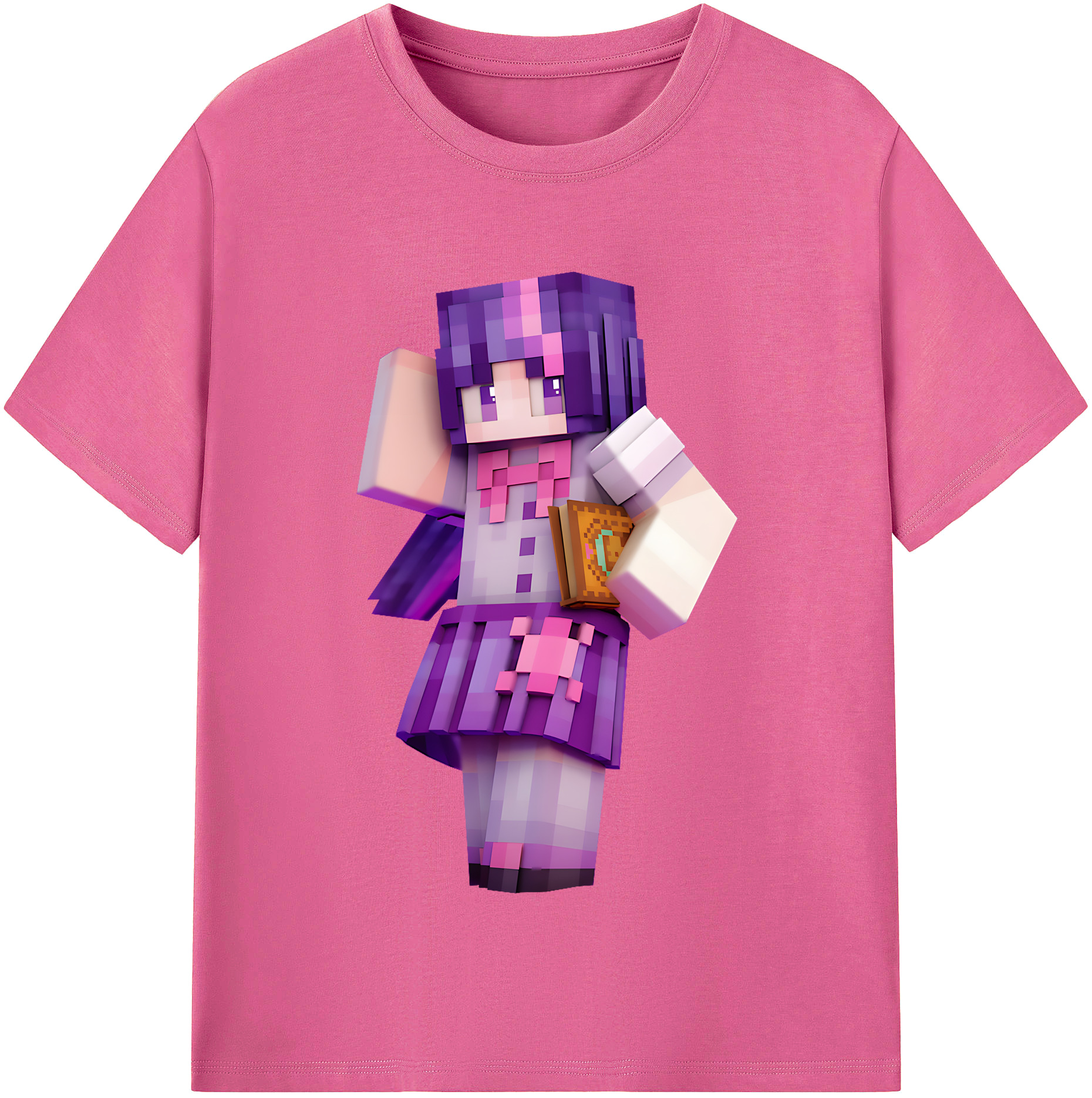 （画像用） マインクラフト ブロックの世界 Minecraft MC Block world レディースカジュアルプリントTシャツ（綿100％）