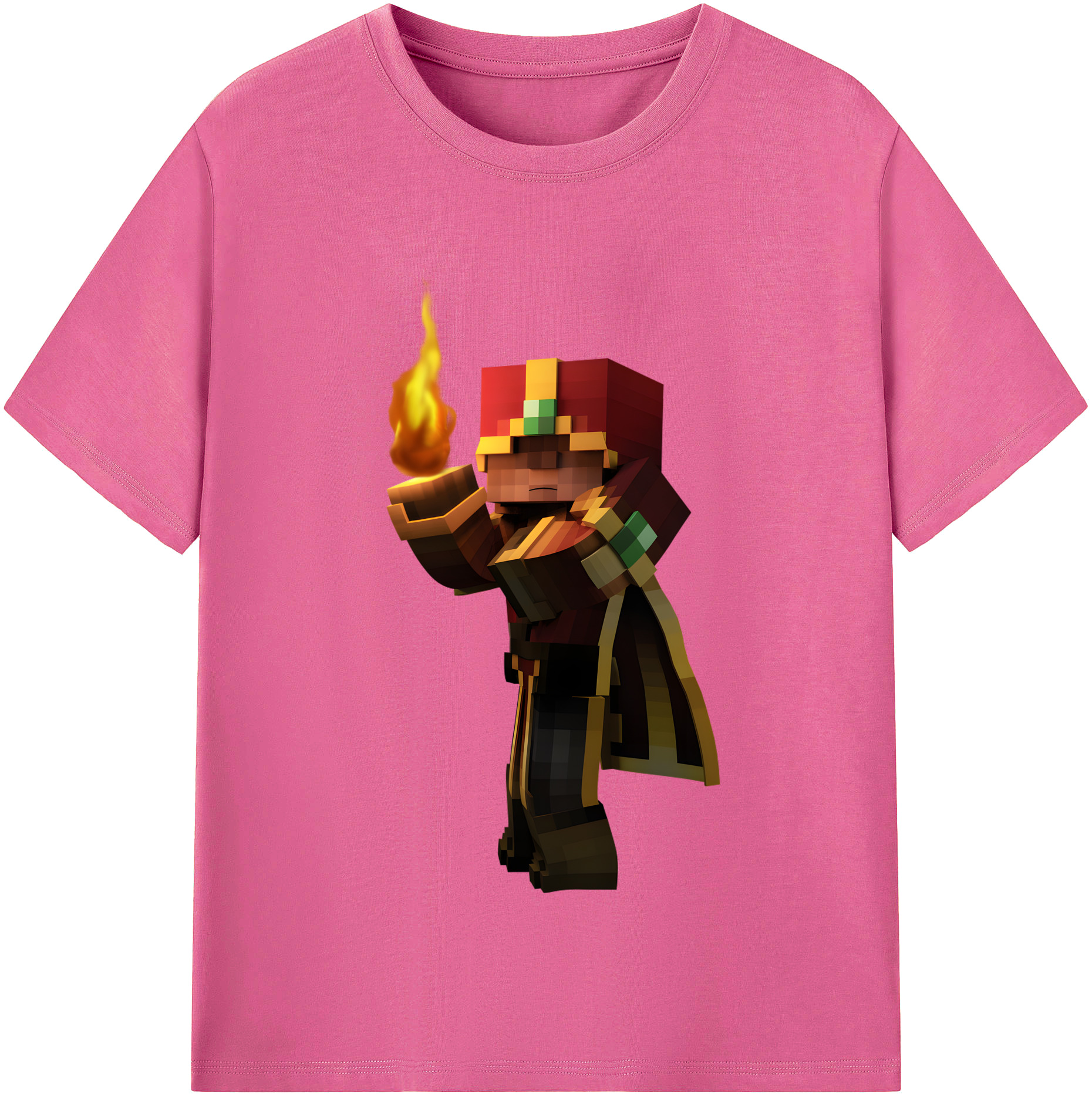 （画像用） マインクラフト ブロックの世界 Minecraft MC Block world レディースカジュアルプリントTシャツ（綿100％）