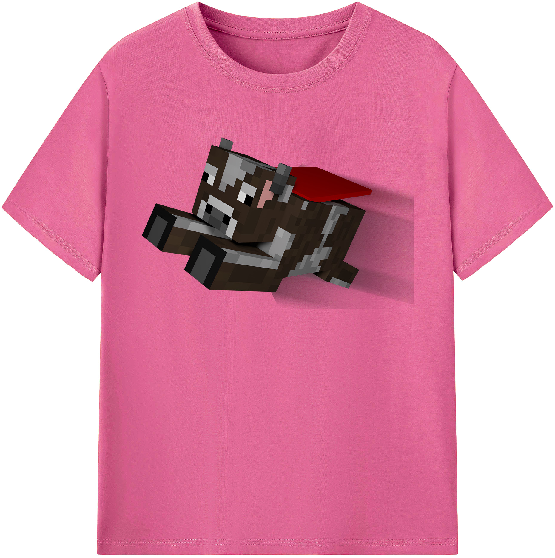 （画像用） マインクラフト ブロックの世界 Minecraft MC Block world レディースカジュアルプリントTシャツ（綿100％）