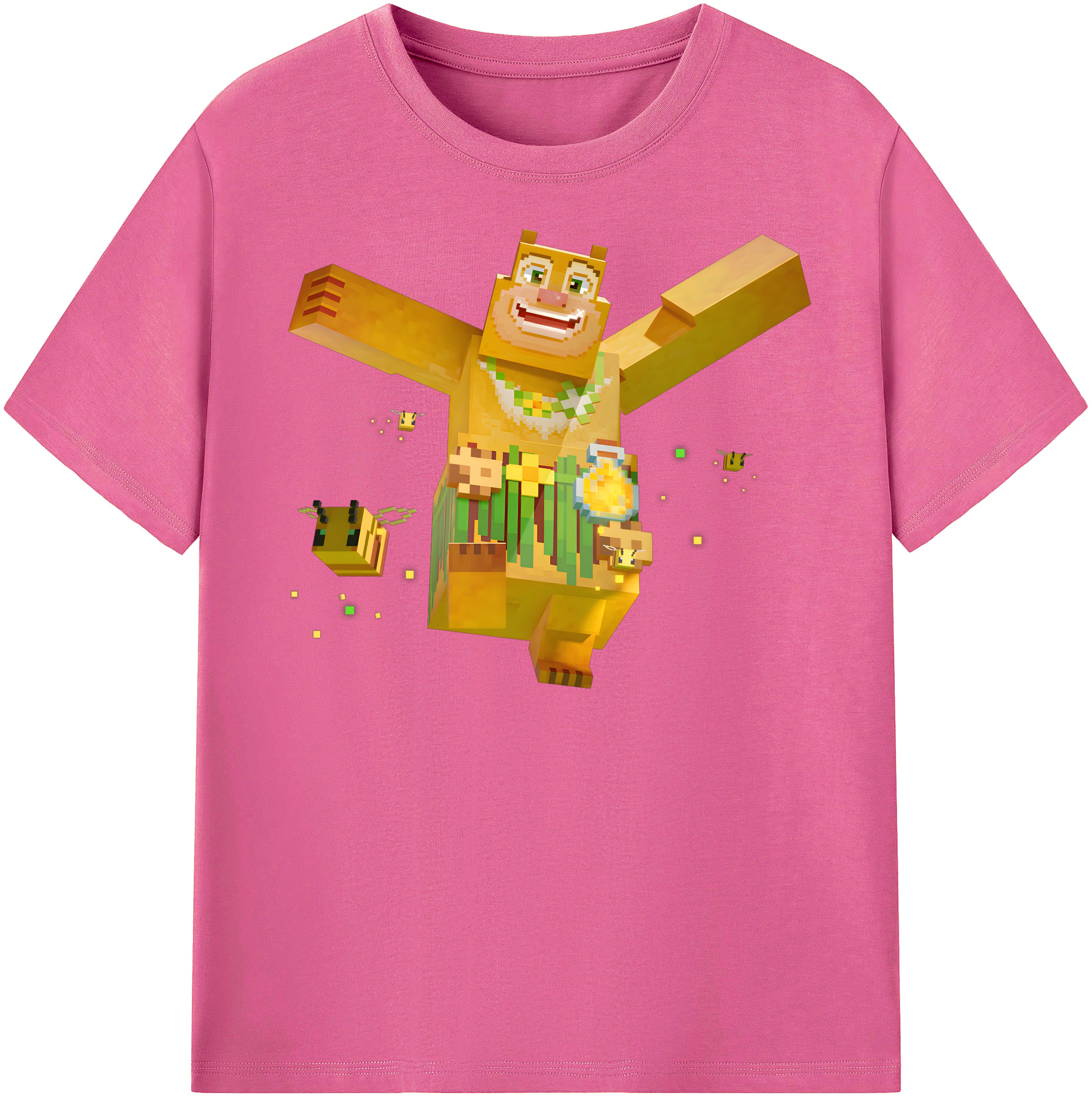 （画像用） マインクラフト ブロックの世界 Minecraft MC Block world レディースカジュアルプリントTシャツ（綿100％）