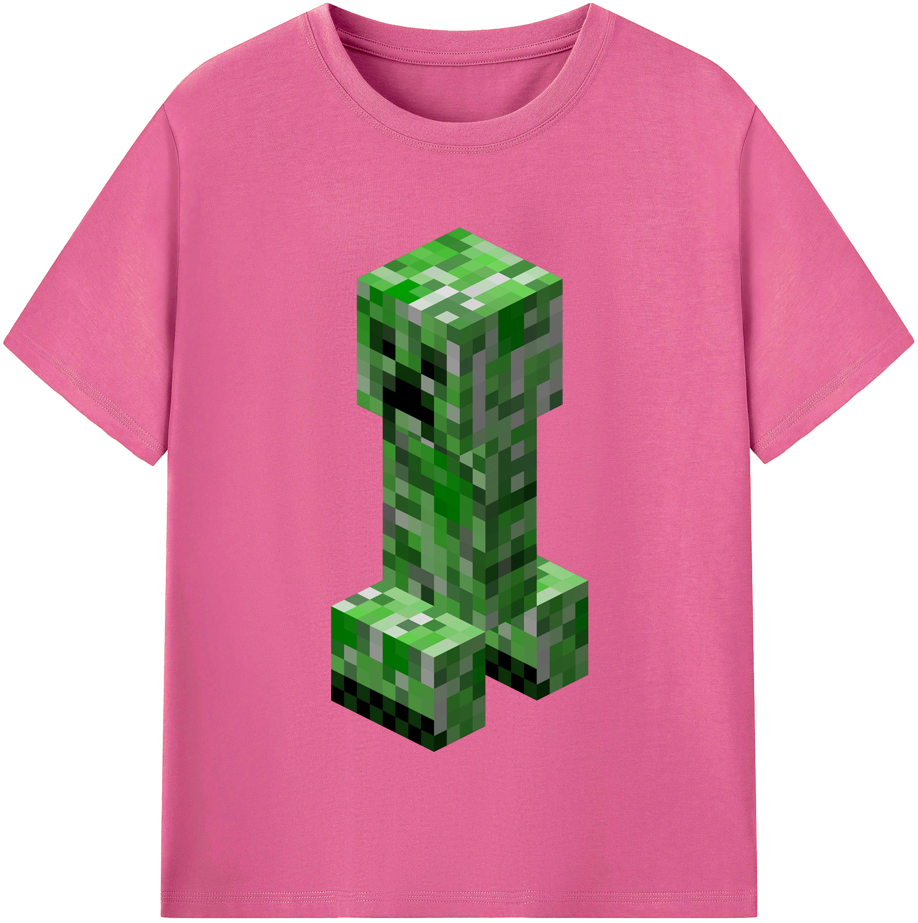 （画像用） マインクラフト ブロックの世界 Minecraft MC Block world レディースカジュアルプリントTシャツ（綿100％）