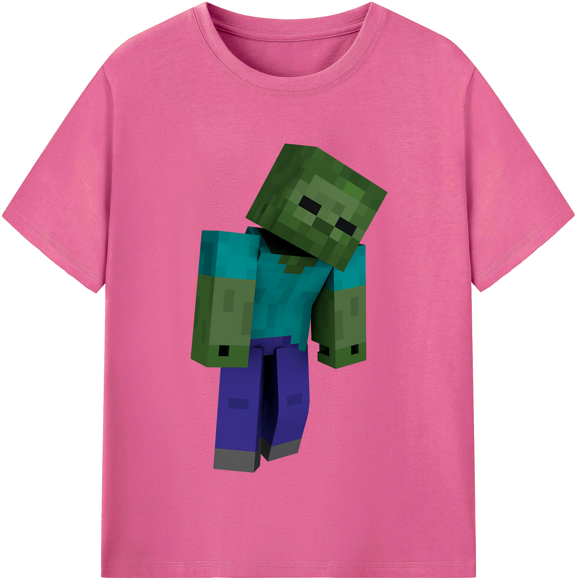 （画像用） マインクラフト ブロックの世界 Minecraft MC Block world レディースカジュアルプリントTシャツ（綿100％）