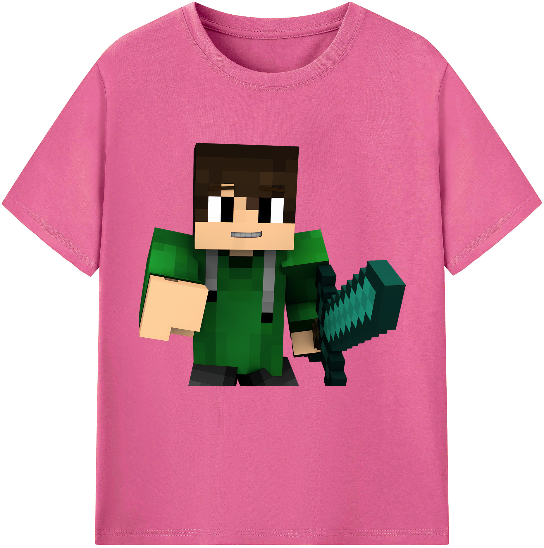 （画像用） マインクラフト ブロックの世界 Minecraft MC Block world レディースカジュアルプリントTシャツ（綿100％）