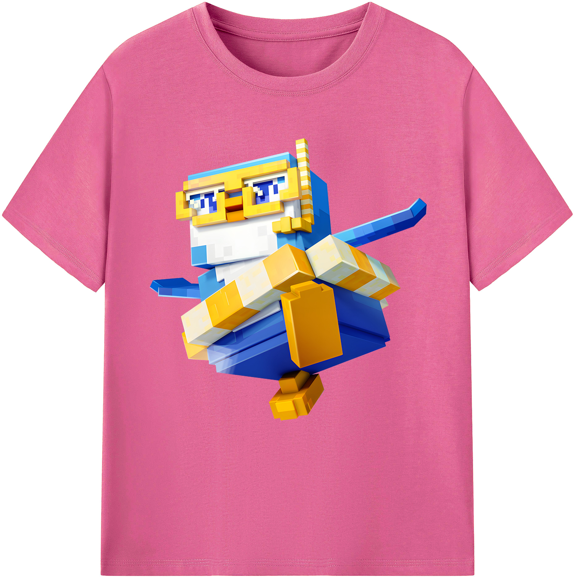 （画像用） マインクラフト ブロックの世界 Minecraft MC Block world レディースカジュアルプリントTシャツ（綿100％）
