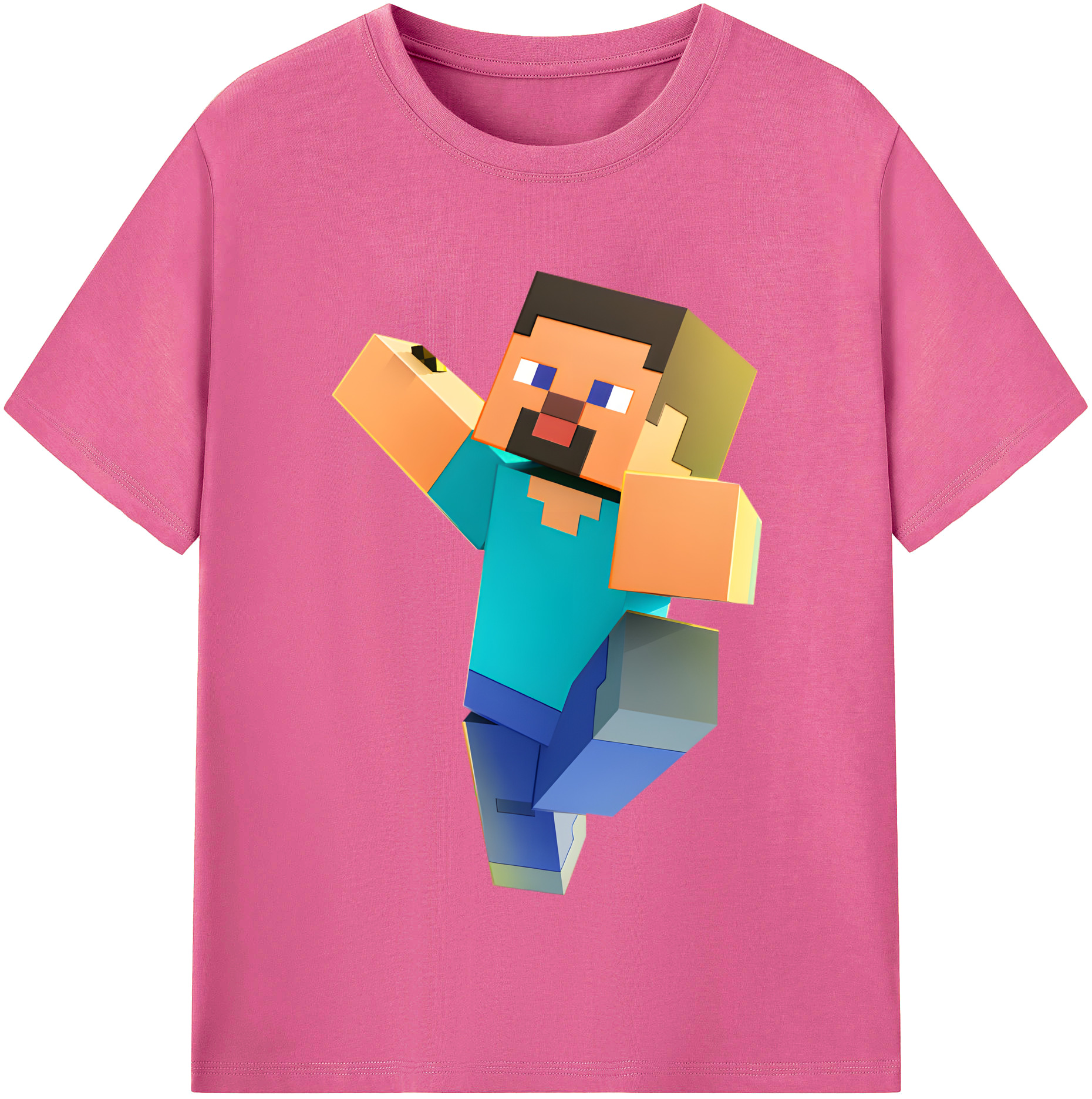 （画像用） マインクラフト ブロックの世界 Minecraft MC Block world レディースカジュアルプリントTシャツ（綿100％）