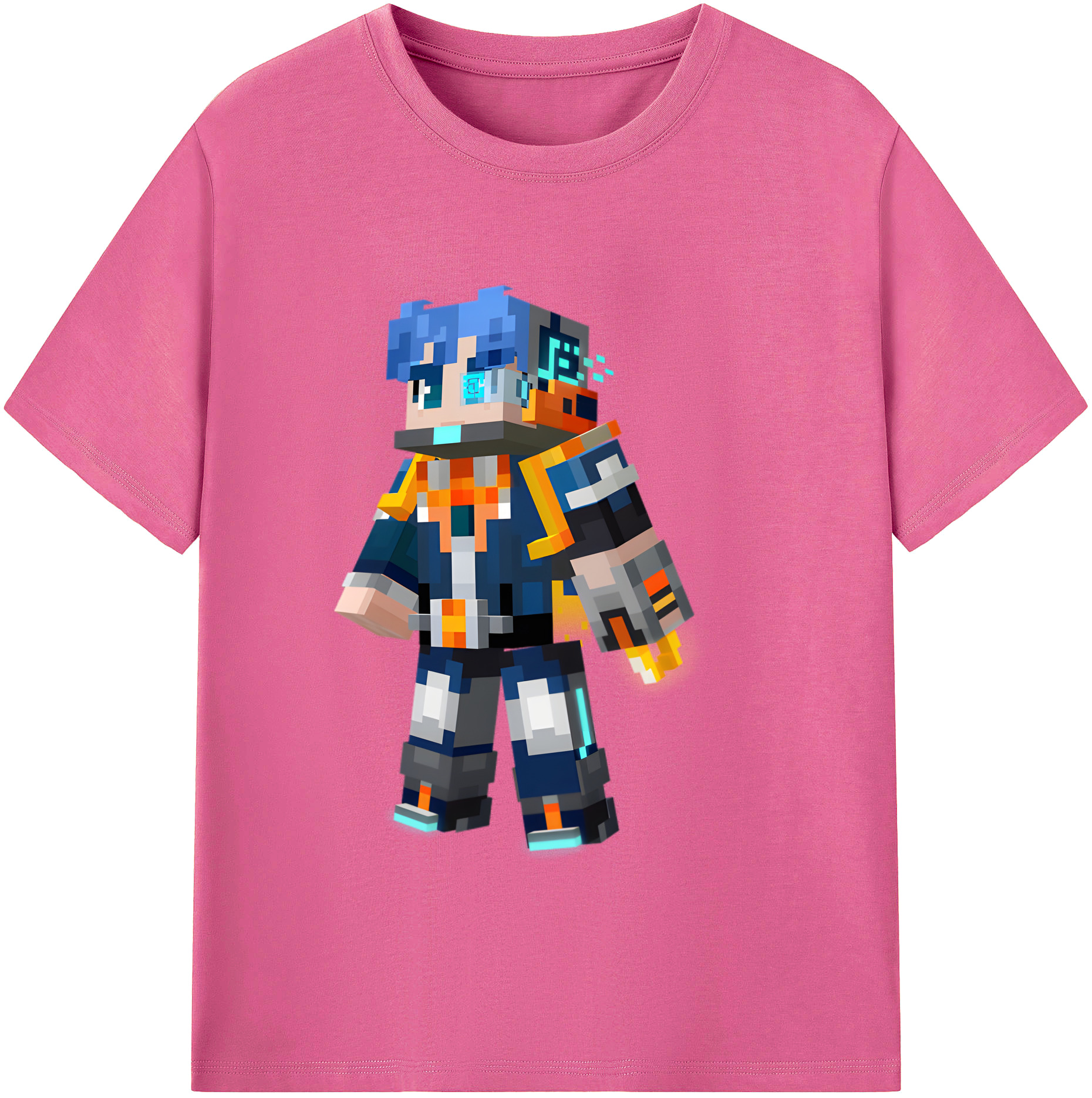 （画像用） マインクラフト ブロックの世界 Minecraft MC Block world レディースカジュアルプリントTシャツ（綿100％）