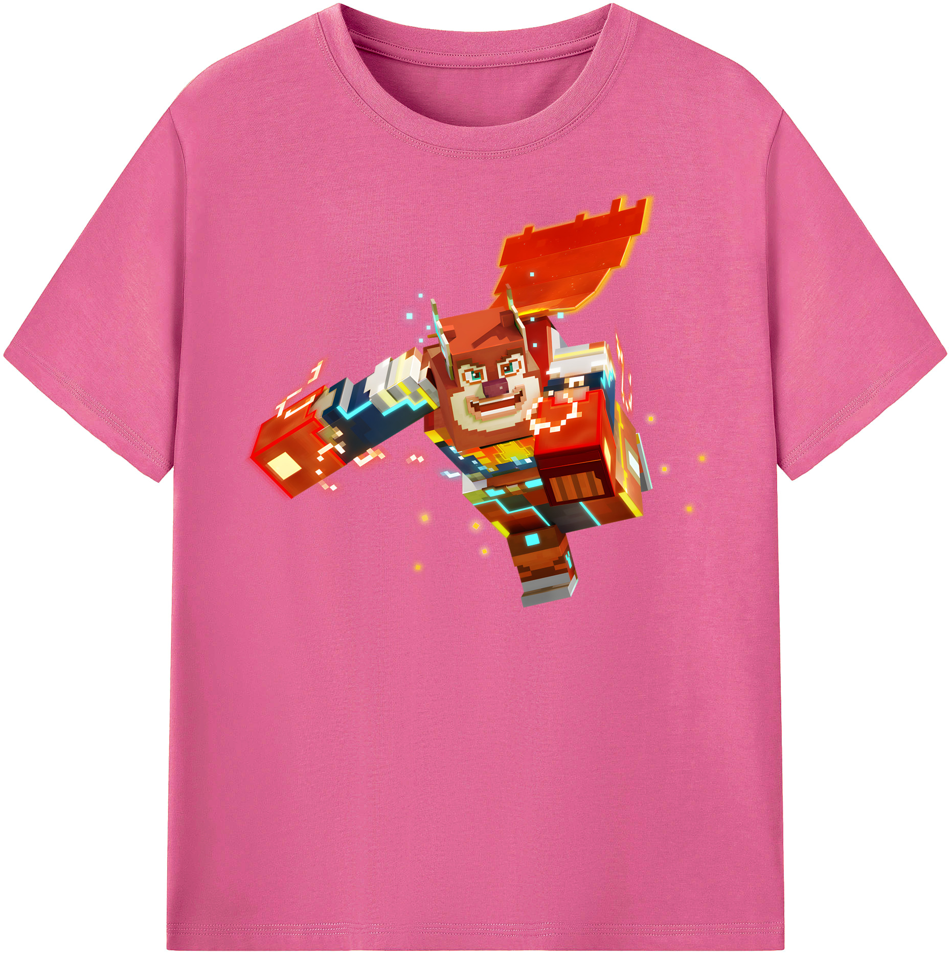 （画像用） マインクラフト ブロックの世界 Minecraft MC Block world レディースカジュアルプリントTシャツ（綿100％）