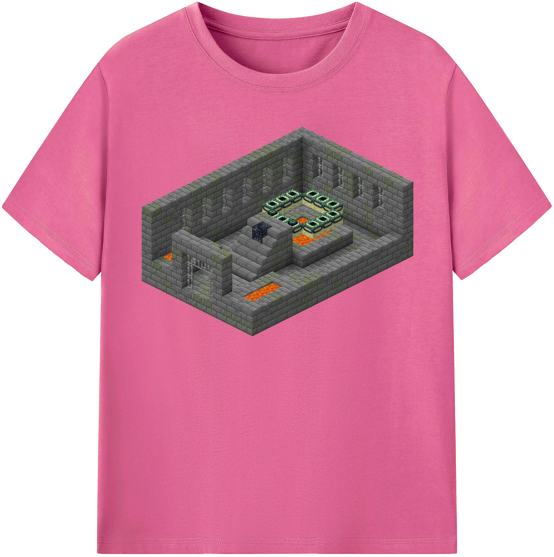 （画像用） マインクラフト ブロックの世界 Minecraft MC Block world レディースカジュアルプリントTシャツ（綿100％）
