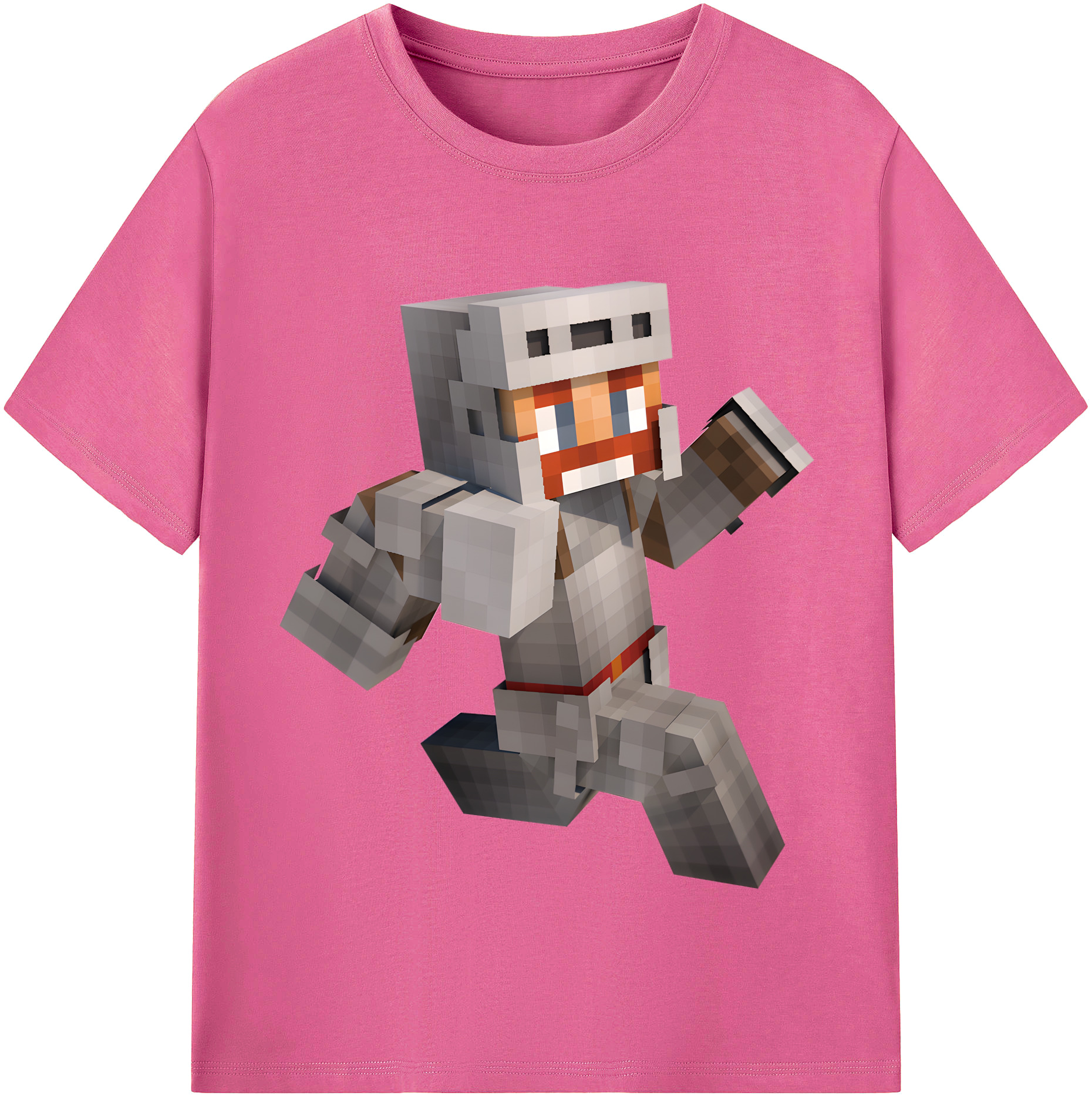 （画像用） マインクラフト ブロックの世界 Minecraft MC Block world レディースカジュアルプリントTシャツ（綿100％）