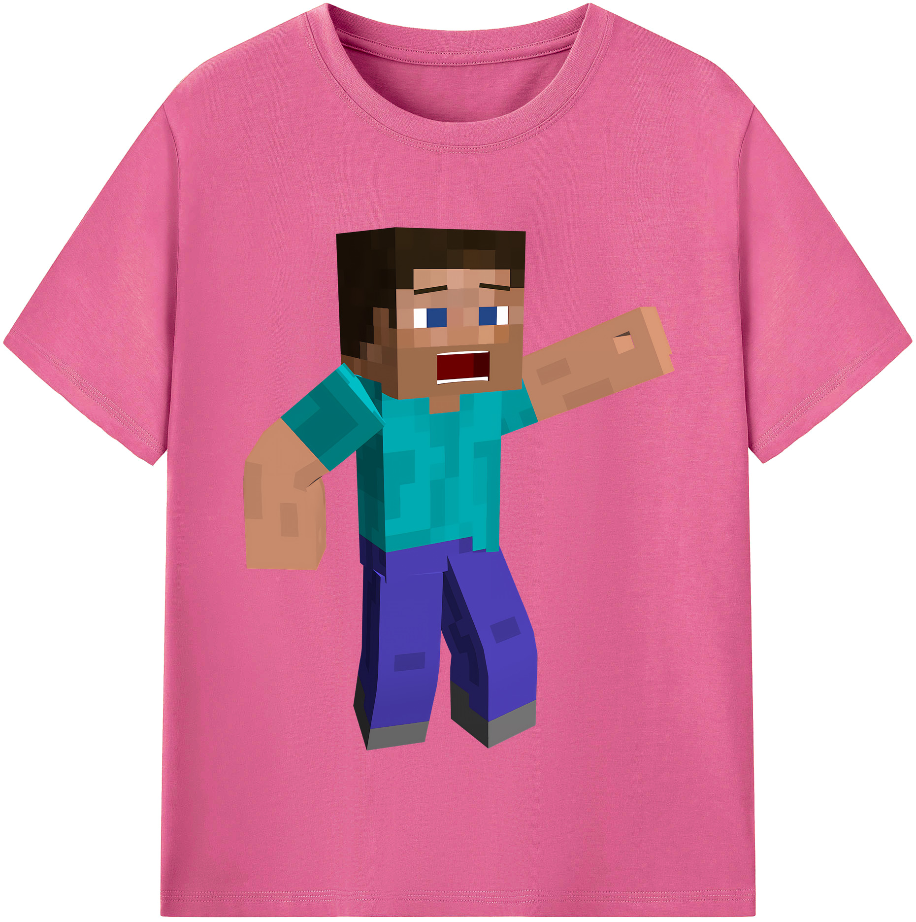 （画像用） マインクラフト ブロックの世界 Minecraft MC Block world レディースカジュアルプリントTシャツ（綿100％）