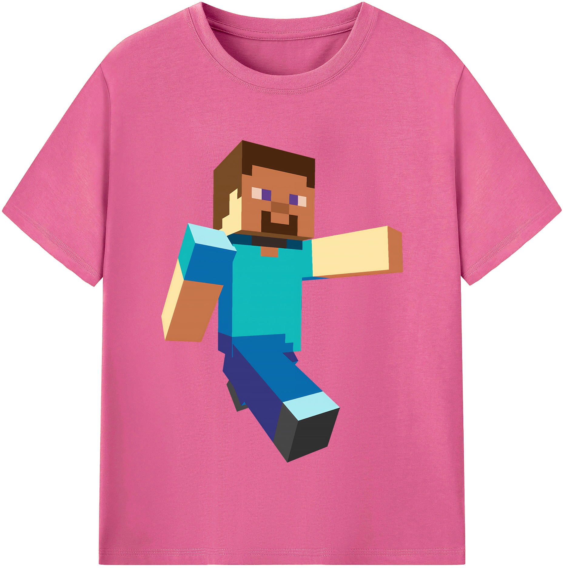 （画像用） マインクラフト ブロックの世界 Minecraft MC Block world レディースカジュアルプリントTシャツ（綿100％）