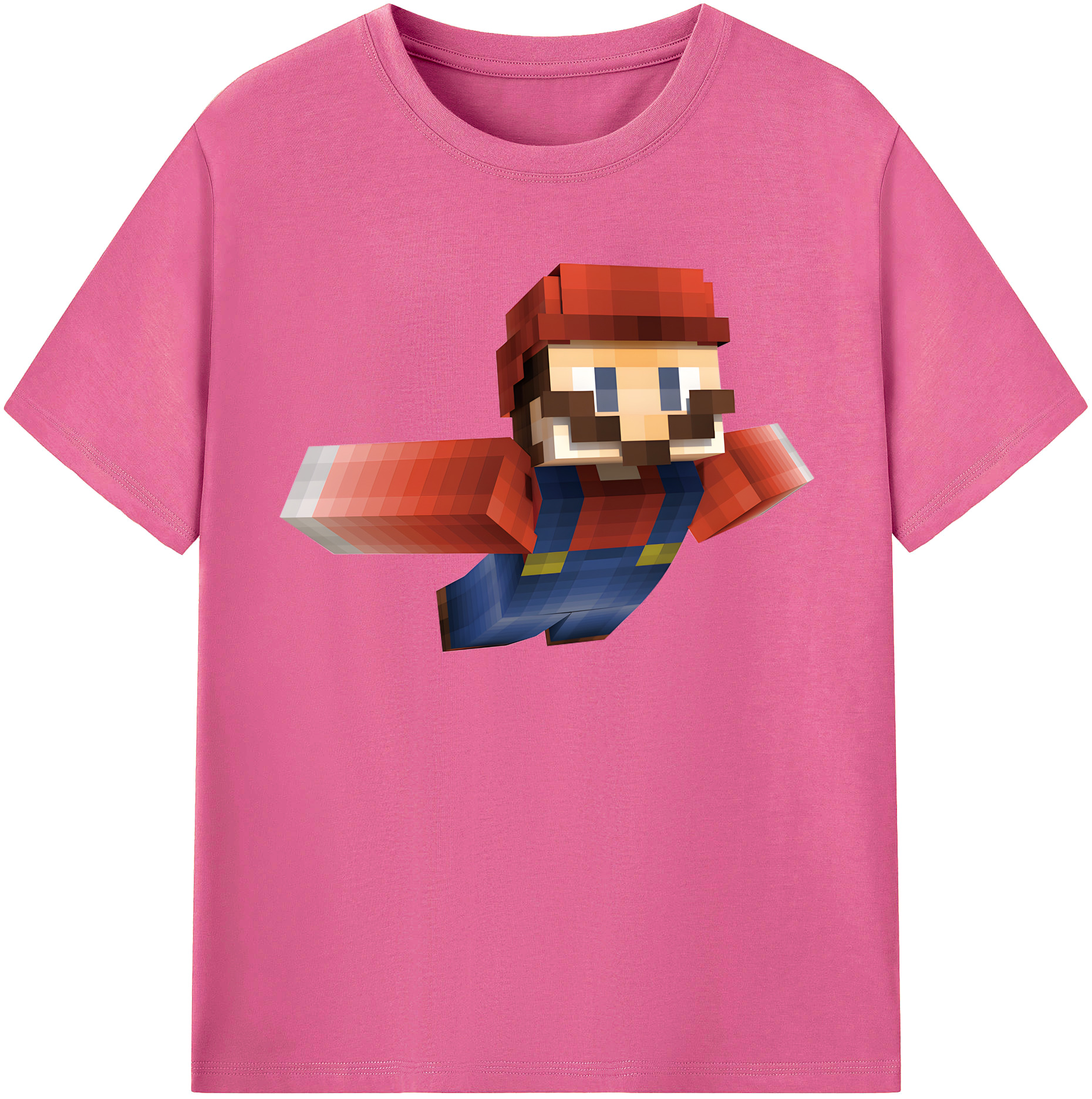 （画像用） マインクラフト ブロックの世界 Minecraft MC Block world レディースカジュアルプリントTシャツ（綿100％）
