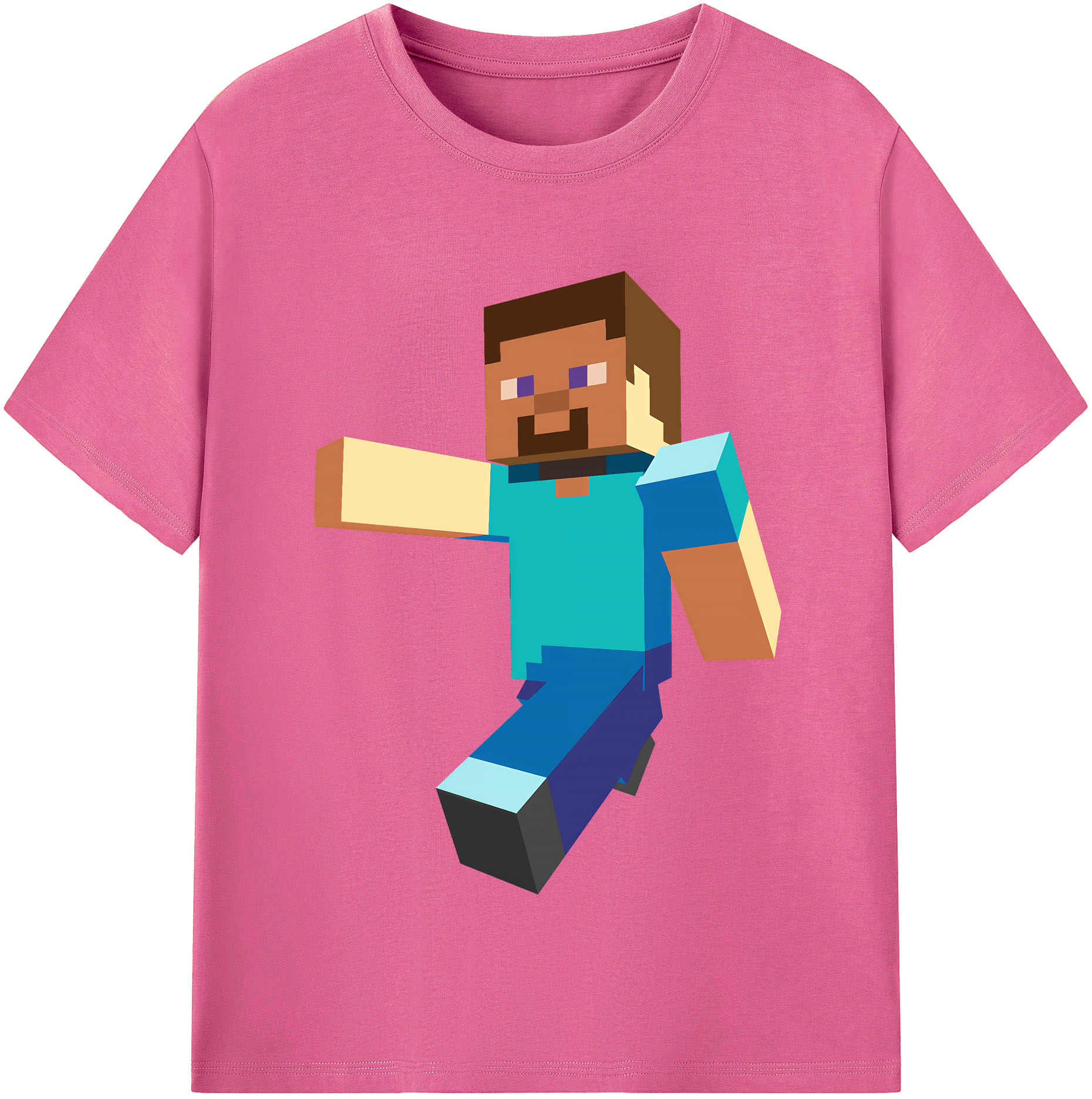 （画像用） マインクラフト ブロックの世界 Minecraft MC Block world レディースカジュアルプリントTシャツ（綿100％）
