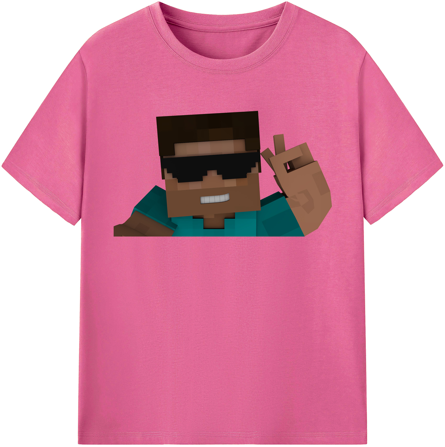 （画像用） マインクラフト ブロックの世界 Minecraft MC Block world レディースカジュアルプリントTシャツ（綿100％）