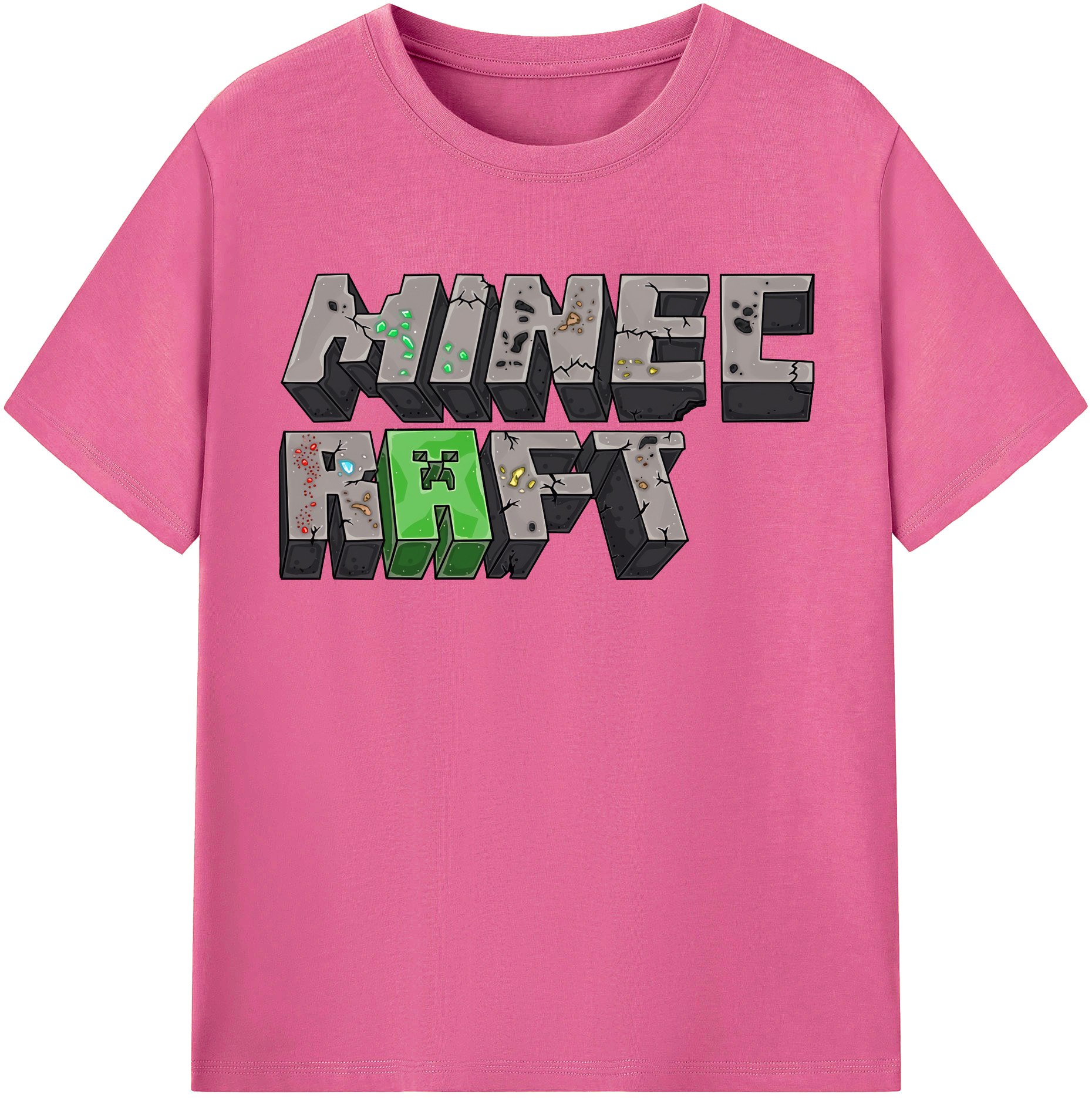 （画像用） マインクラフト ブロックの世界 Minecraft MC Block world レディースカジュアルプリントTシャツ（綿100％）