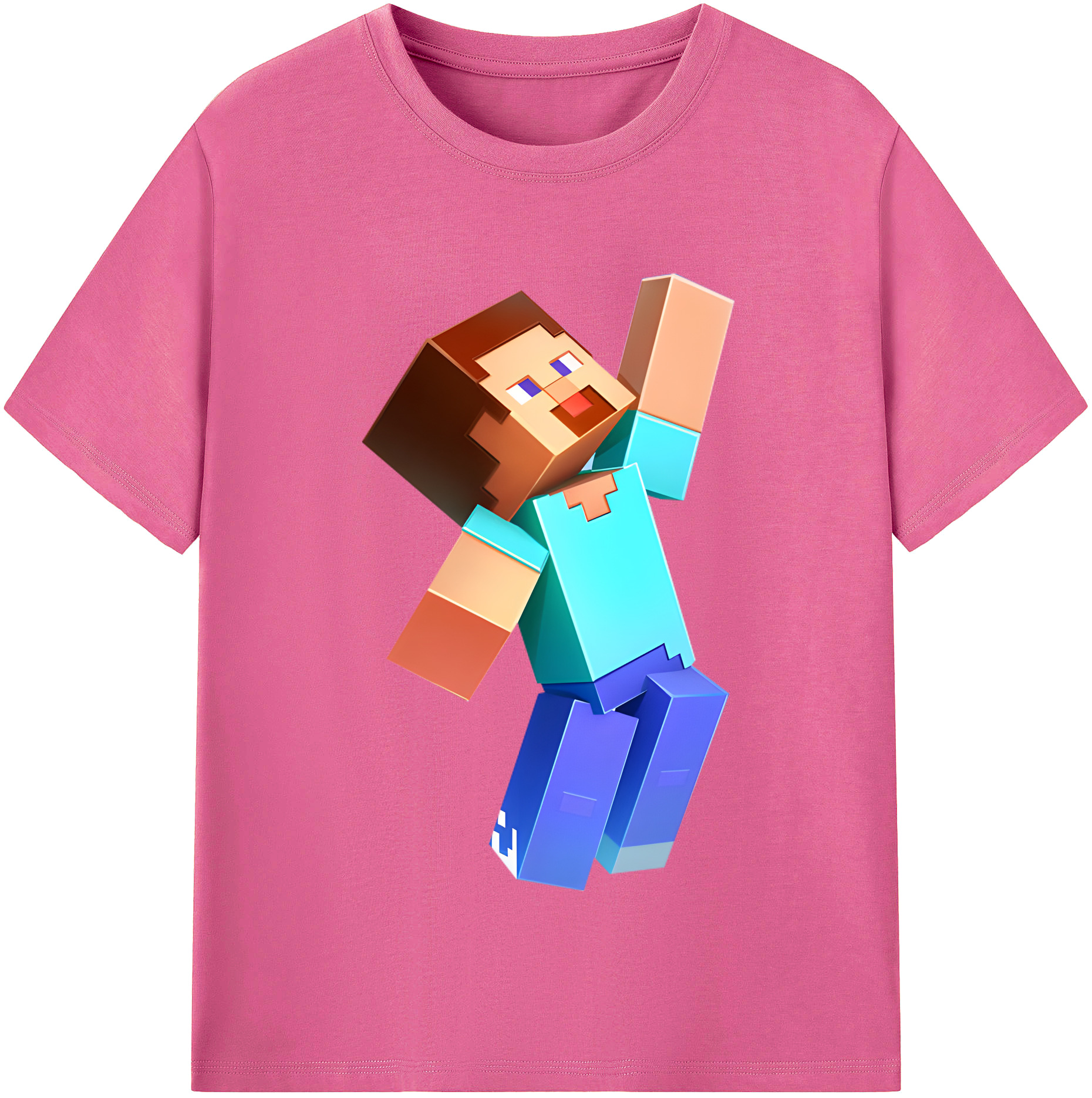 （画像用） マインクラフト ブロックの世界 Minecraft MC Block world レディースカジュアルプリントTシャツ（綿100％）