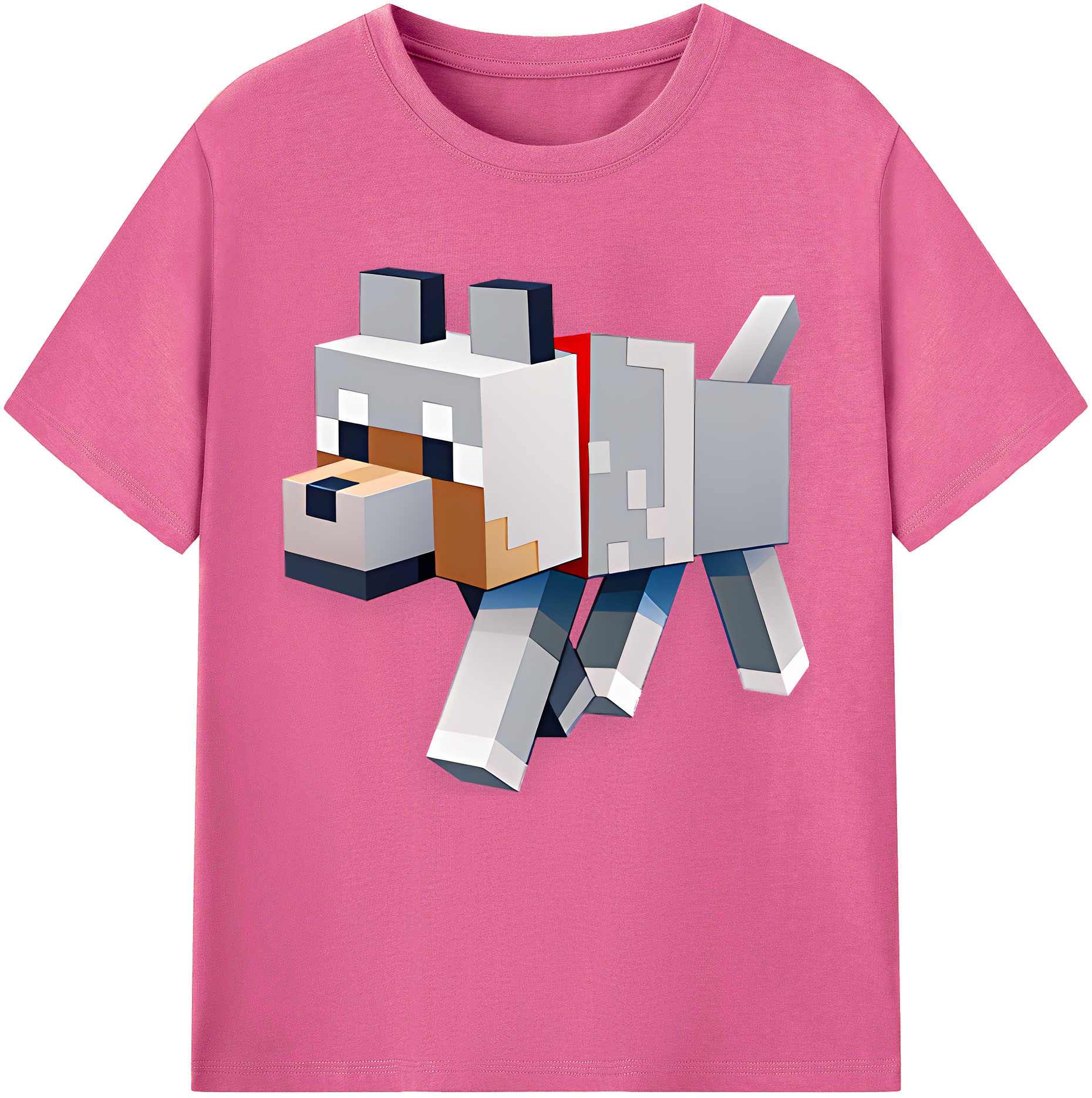 （画像用） マインクラフト ブロックの世界 Minecraft MC Block world レディースカジュアルプリントTシャツ（綿100％）