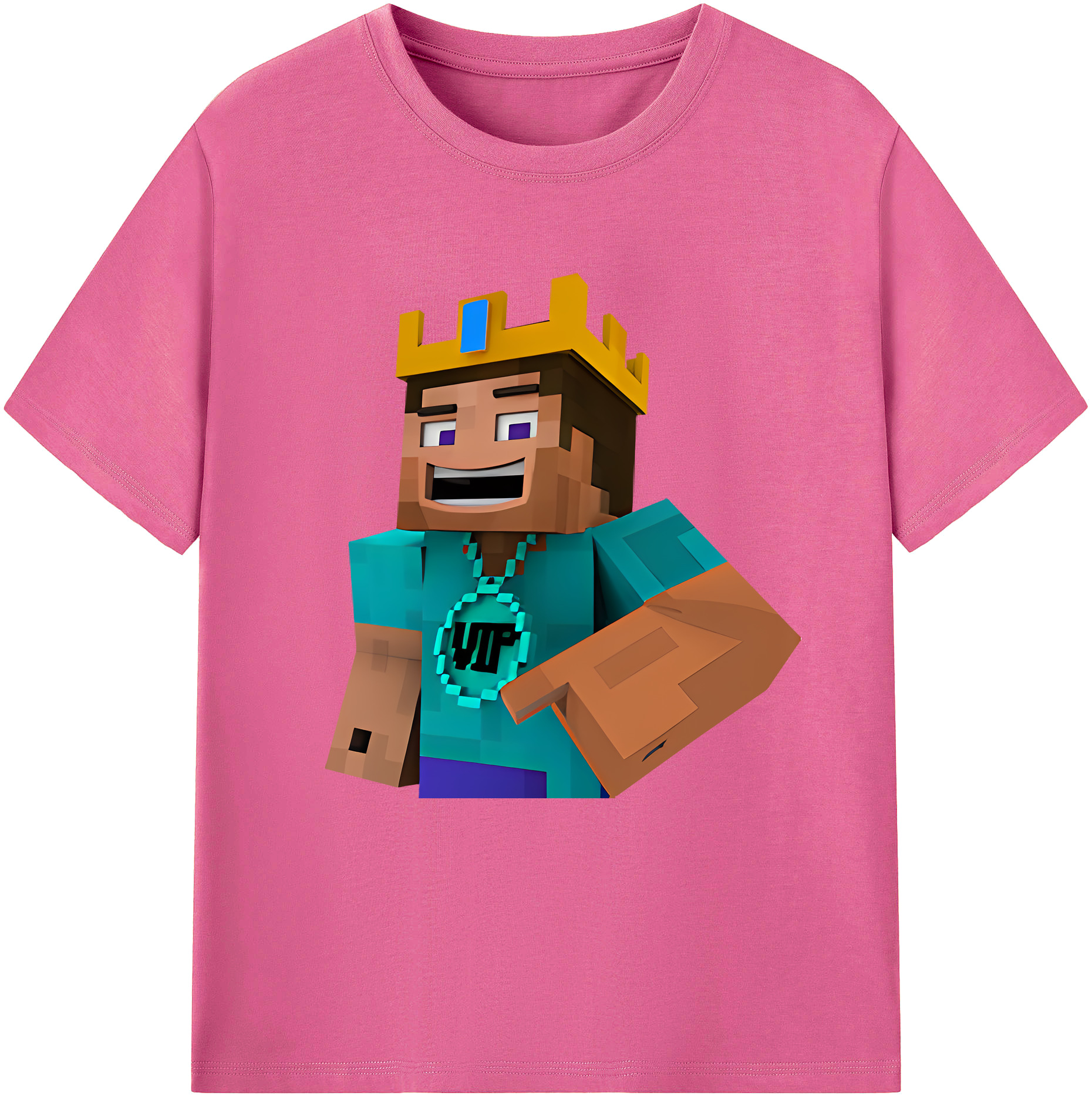 （画像用） マインクラフト ブロックの世界 Minecraft MC Block world レディースカジュアルプリントTシャツ（綿100％）