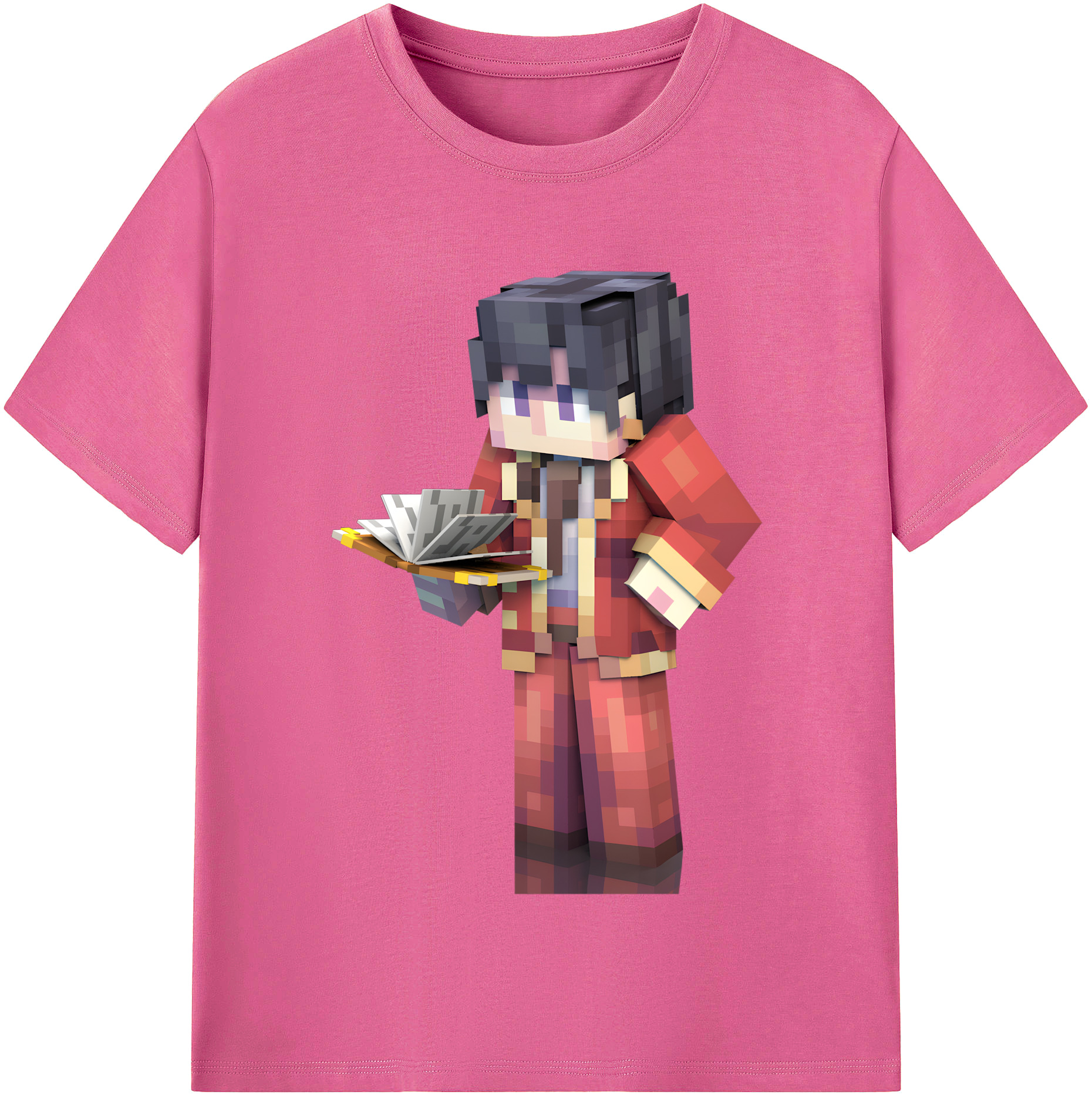 （画像用） マインクラフト ブロックの世界 Minecraft MC Block world レディースカジュアルプリントTシャツ（綿100％）
