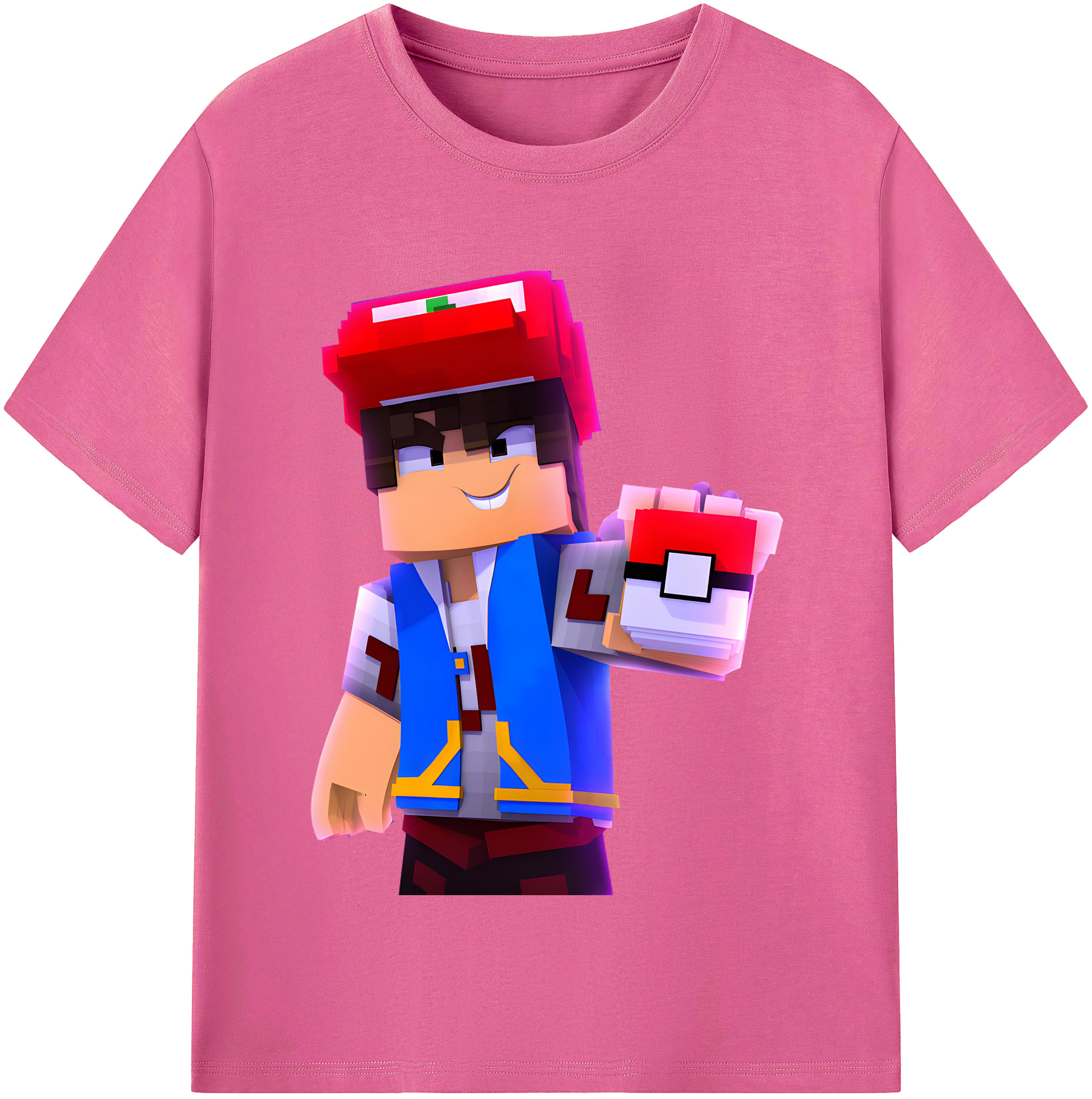（画像用） マインクラフト ブロックの世界 Minecraft MC Block world レディースカジュアルプリントTシャツ（綿100％）