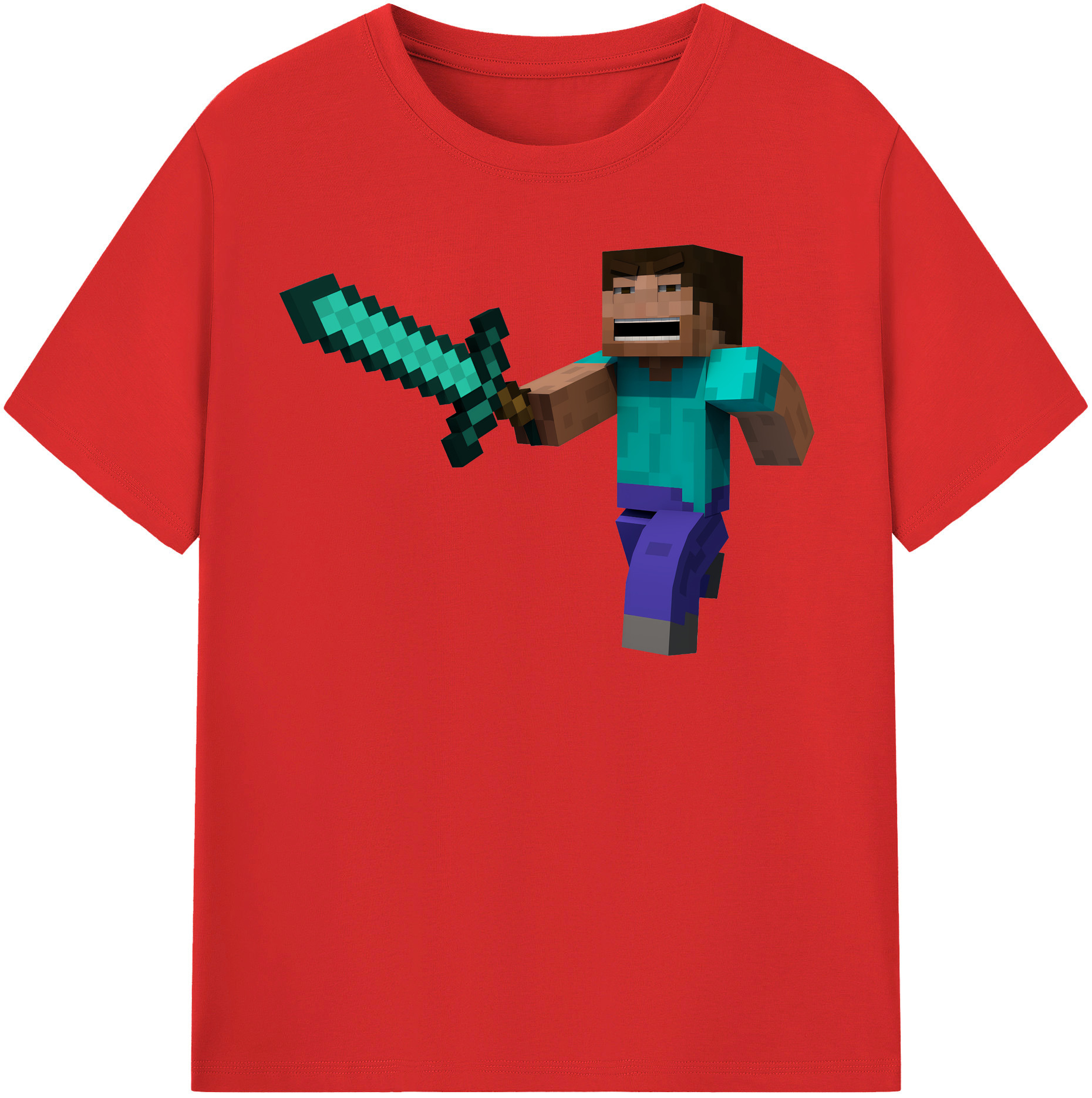 （画像用） マインクラフト ブロックの世界 Minecraft MC Block world レディースカジュアルプリントTシャツ（綿100％）