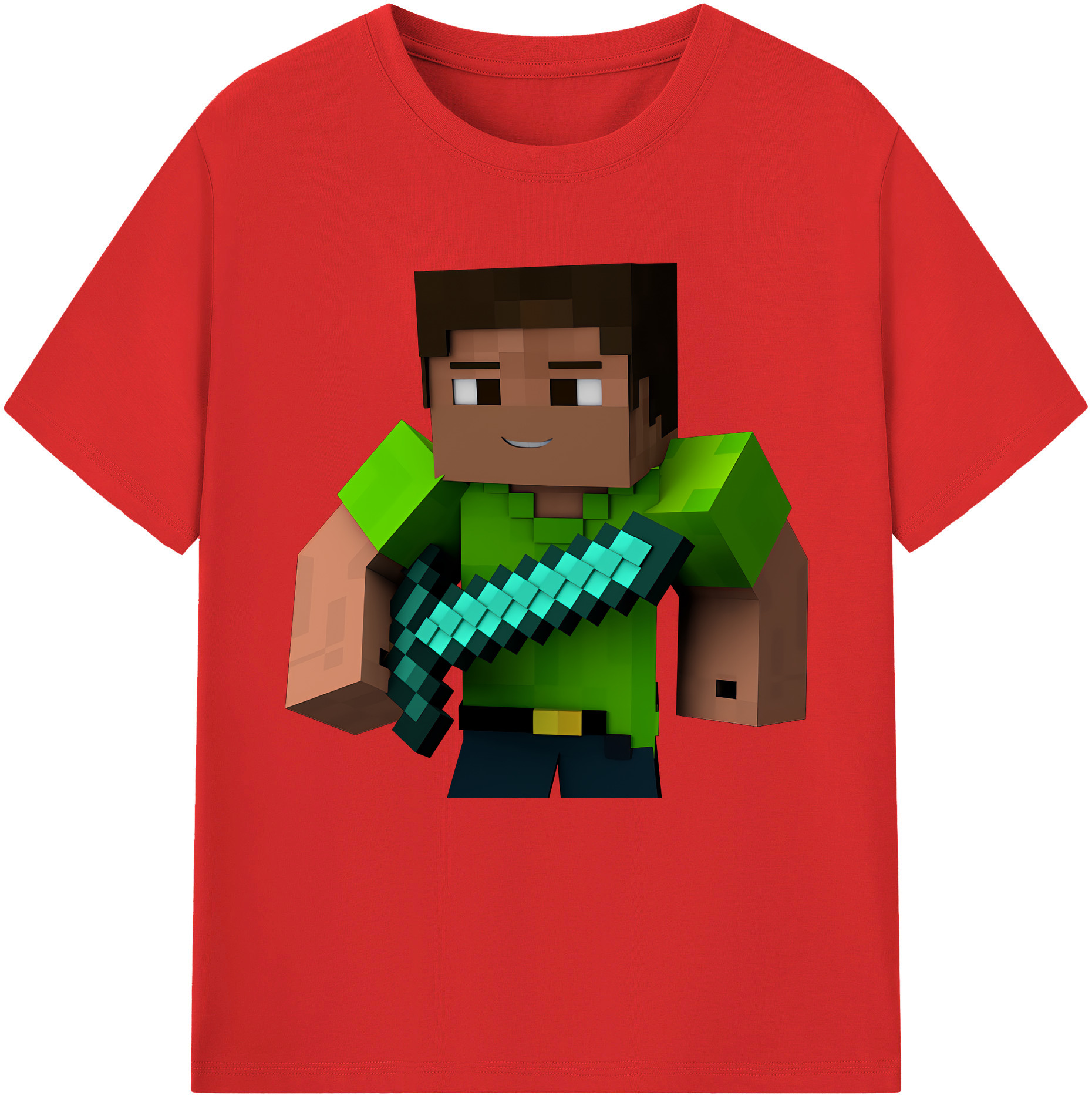 （画像用） マインクラフト ブロックの世界 Minecraft MC Block world レディースカジュアルプリントTシャツ（綿100％）