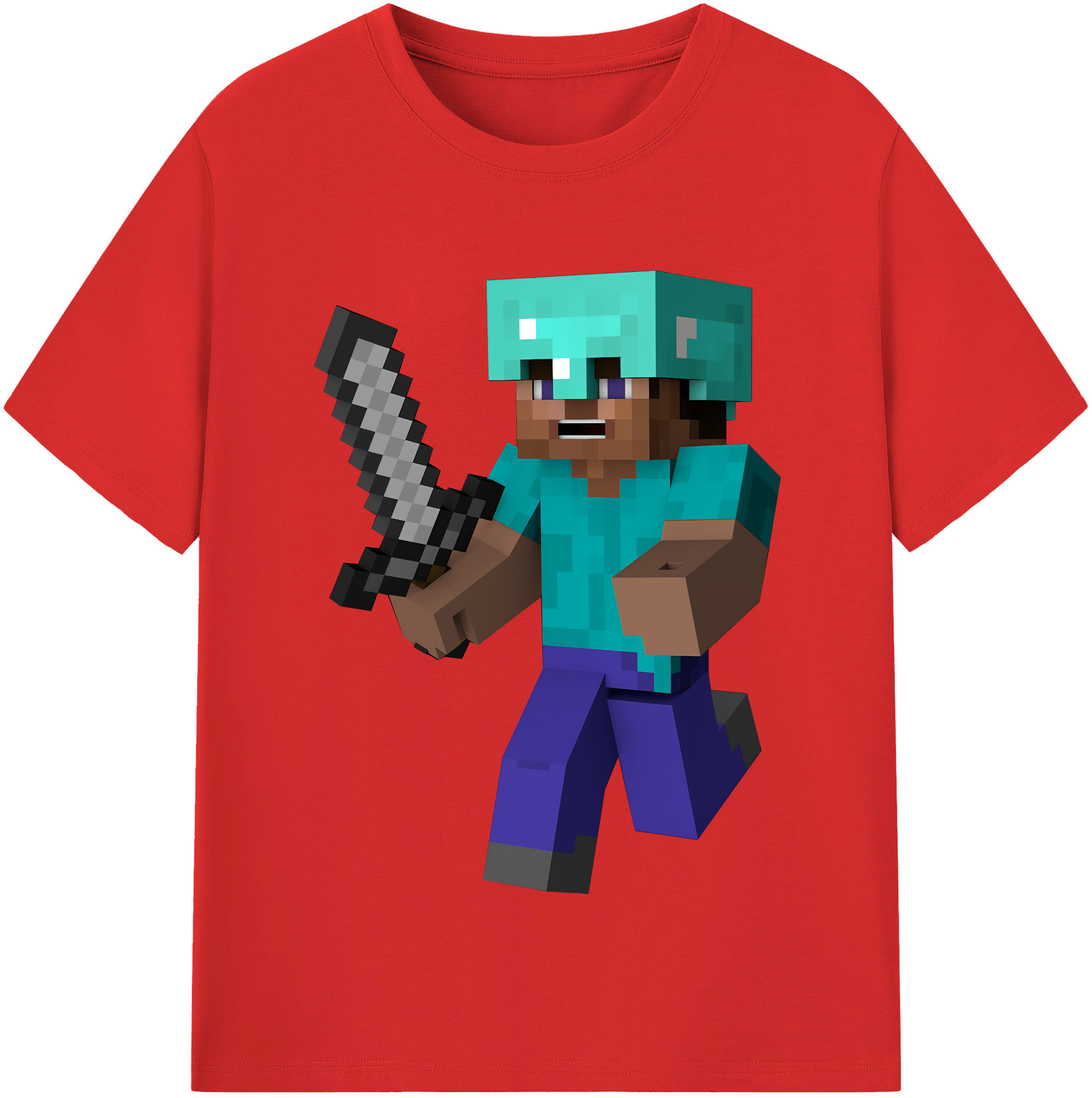 （画像用） マインクラフト ブロックの世界 Minecraft MC Block world レディースカジュアルプリントTシャツ（綿100％）
