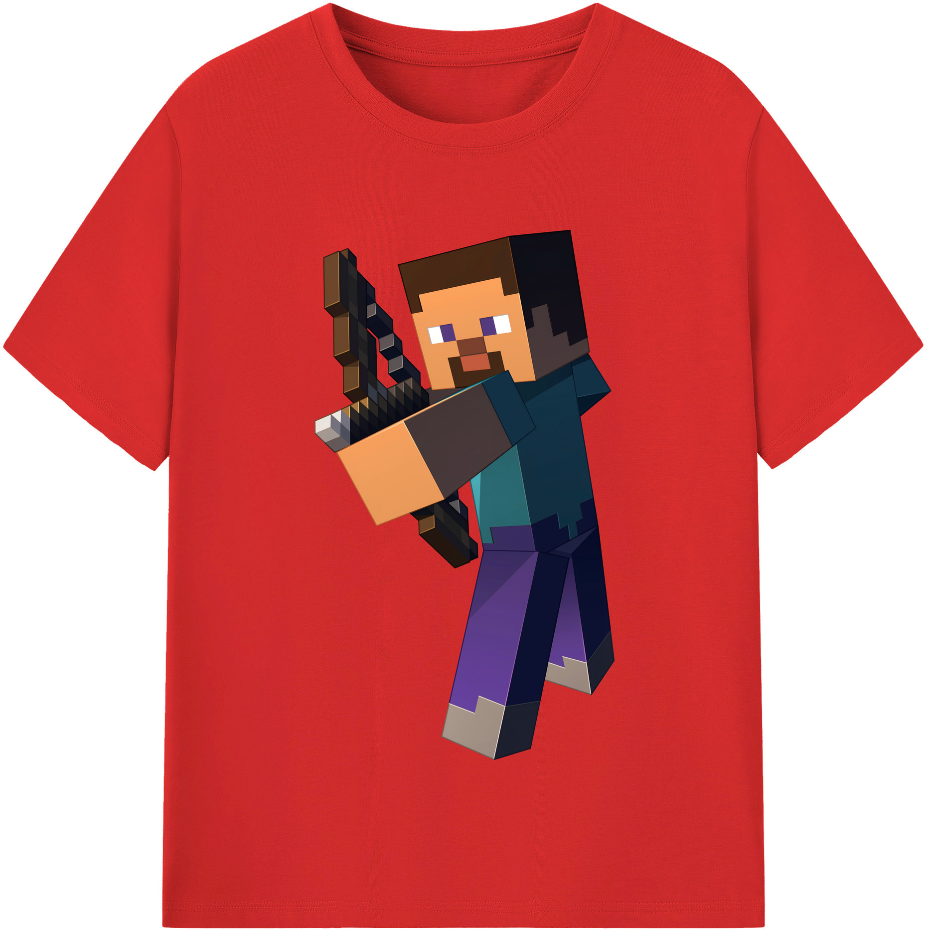 （画像用） マインクラフト ブロックの世界 Minecraft MC Block world レディースカジュアルプリントTシャツ（綿100％）