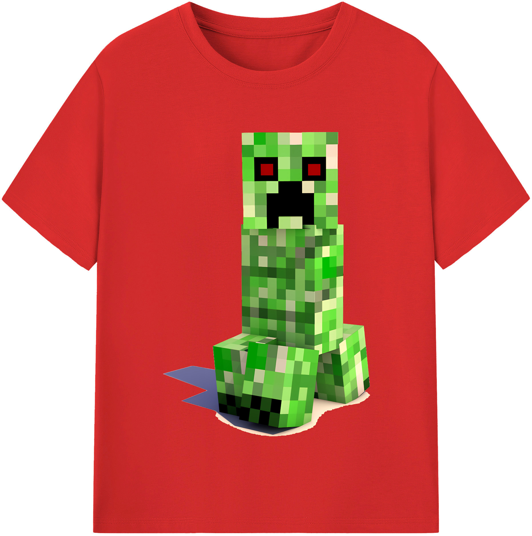 （画像用） マインクラフト ブロックの世界 Minecraft MC Block world レディースカジュアルプリントTシャツ（綿100％）