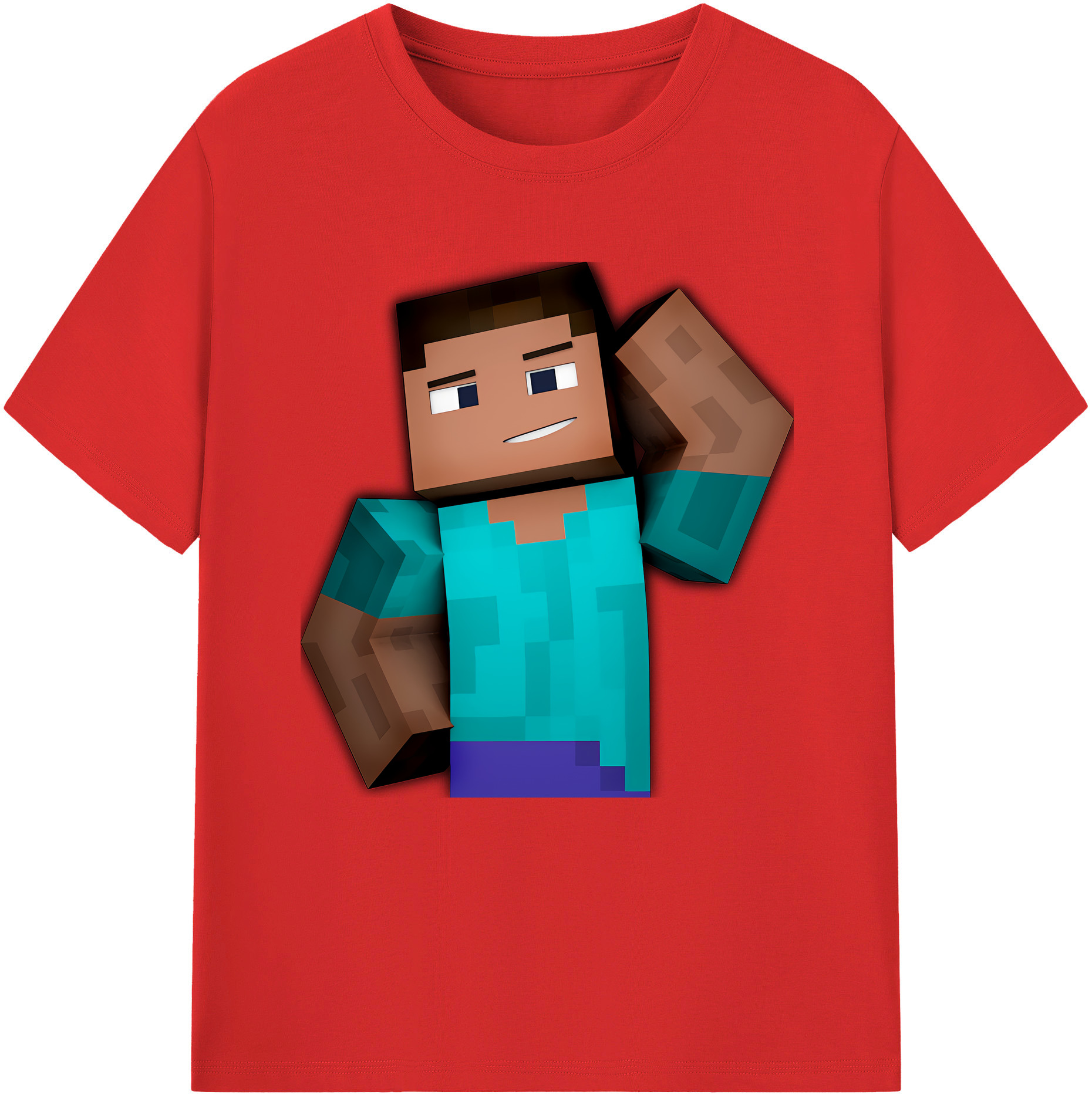 （画像用） マインクラフト ブロックの世界 Minecraft MC Block world レディースカジュアルプリントTシャツ（綿100％）